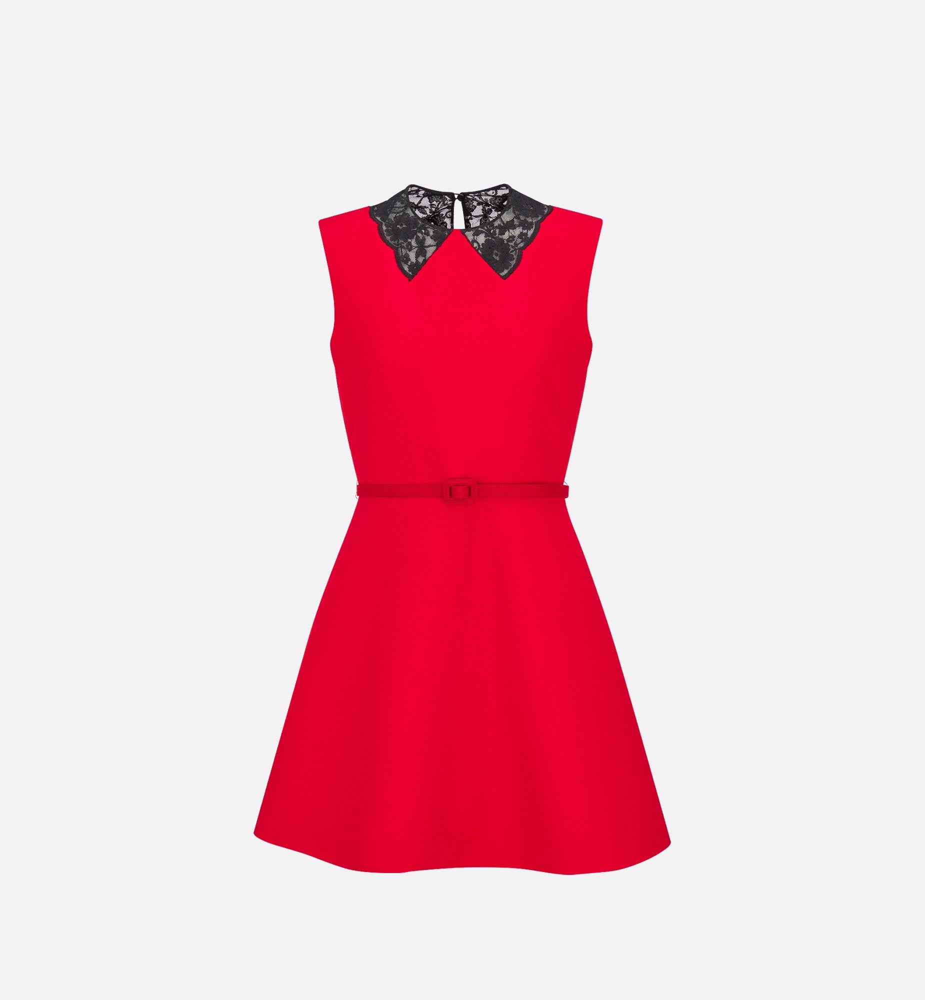 Dioramour Short Dress Red Lightweight Wool And Silk