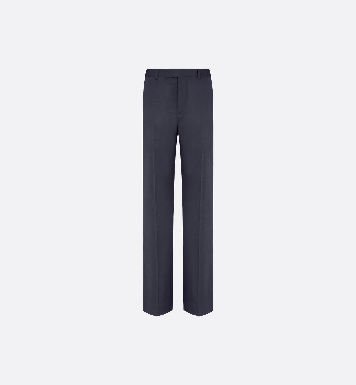 Flared Pants Navy Blue Virgin Wool Twill