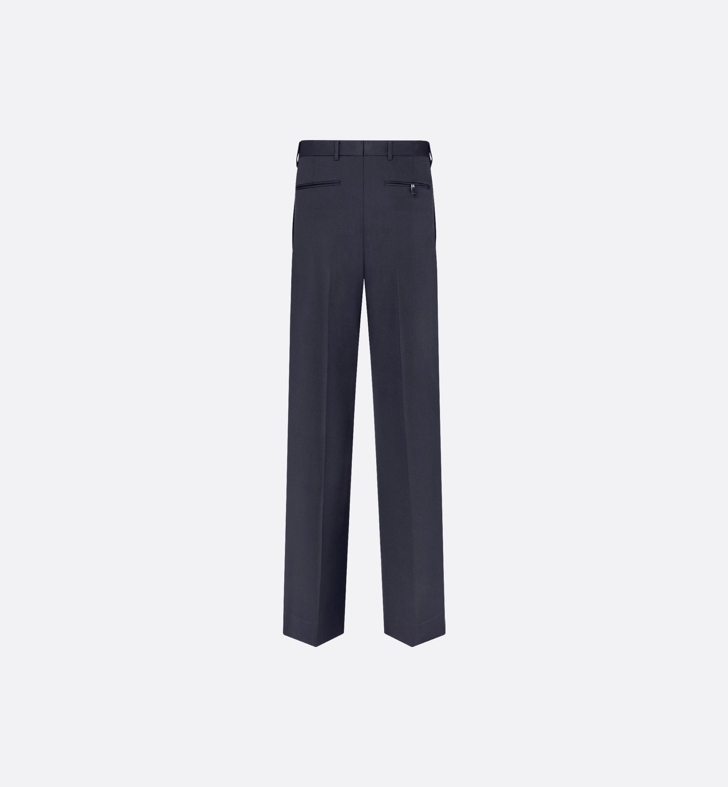 Flared Pants Navy Blue Virgin Wool Twill