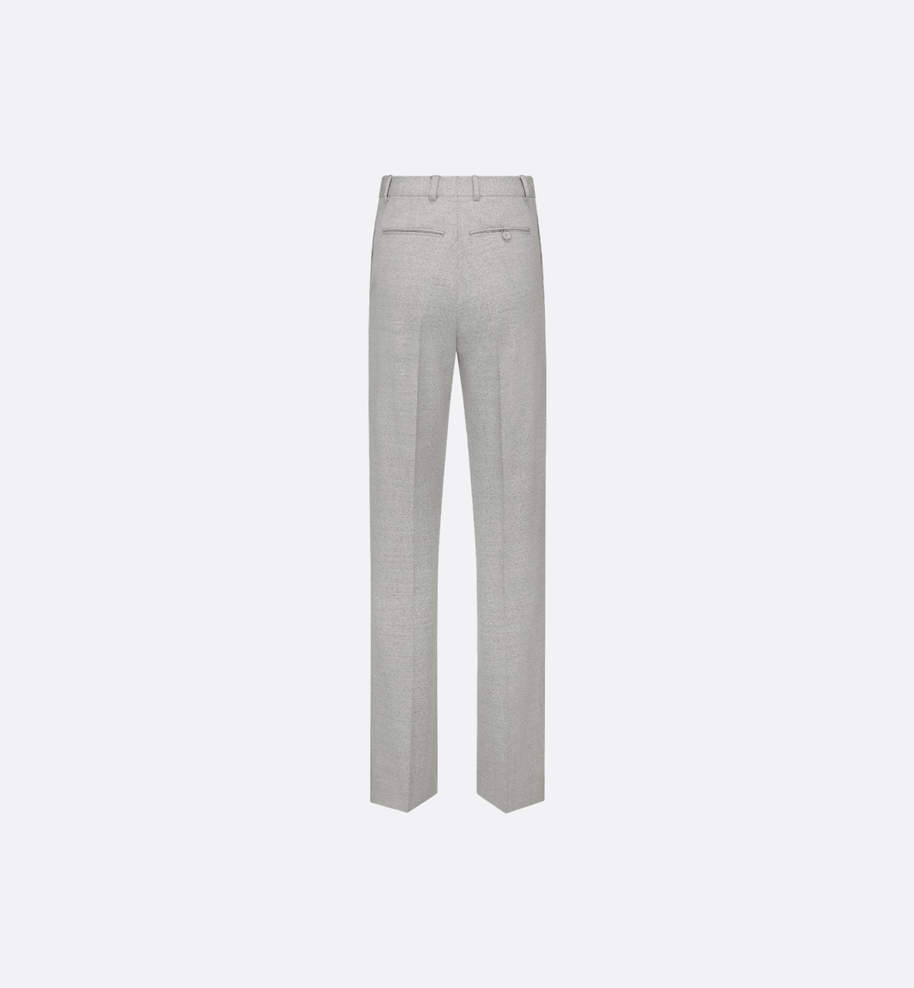 Flared Pants Light Gray Virgin Wool Twill