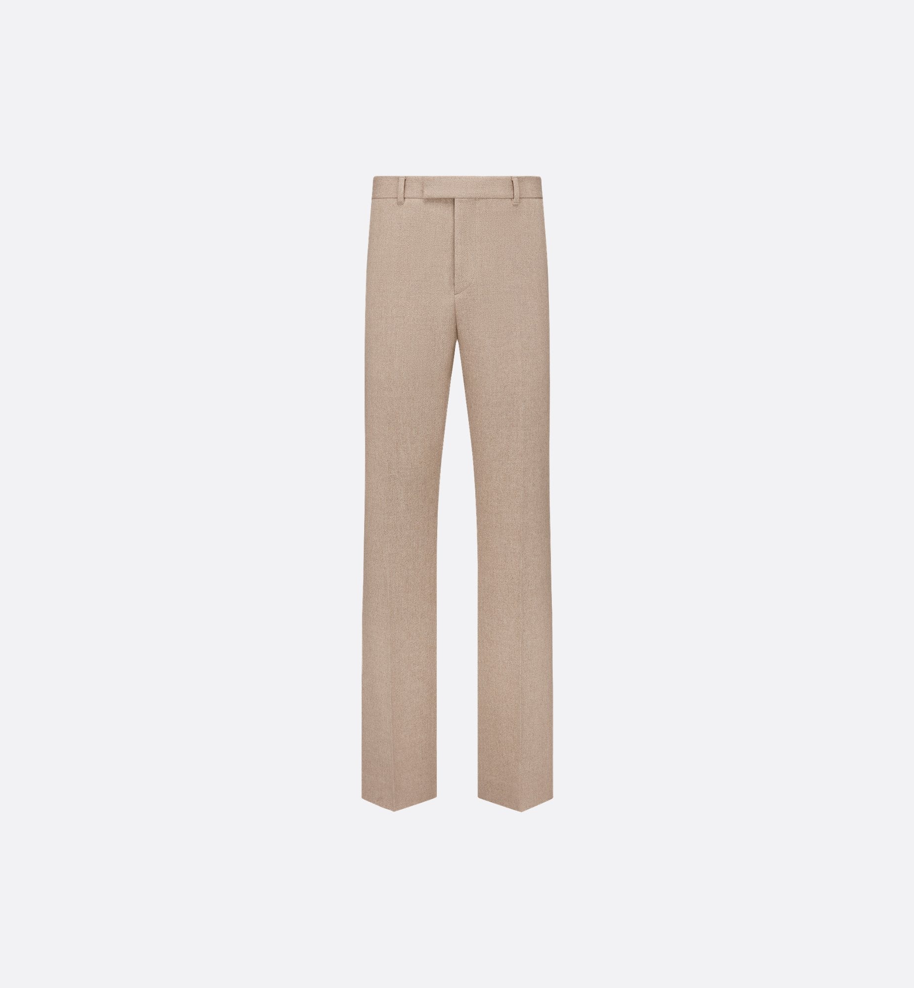 Flared Pants Beige Felted Cashmere And Virgin Wool