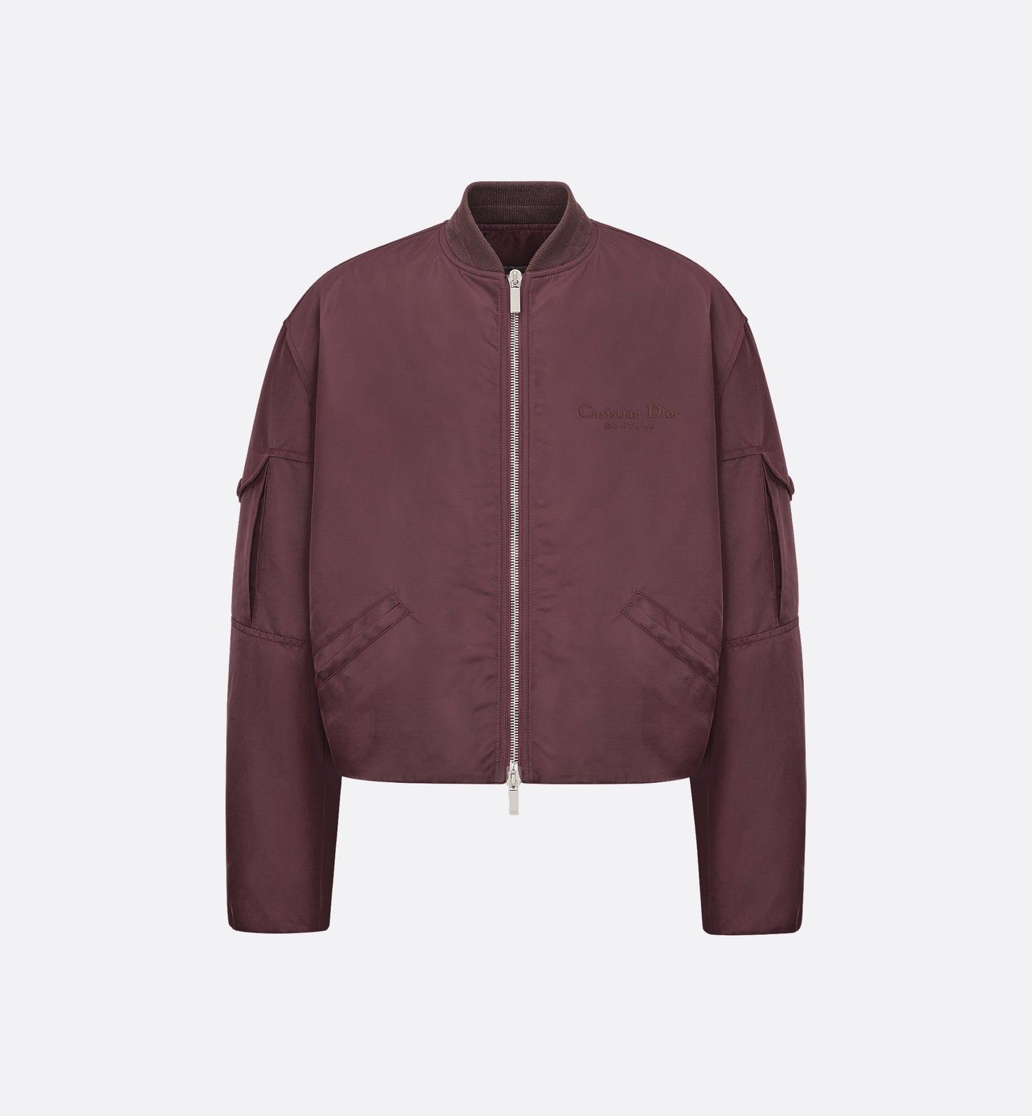 Cd Couture Bomber Jacket Burgundy Technical Fabric