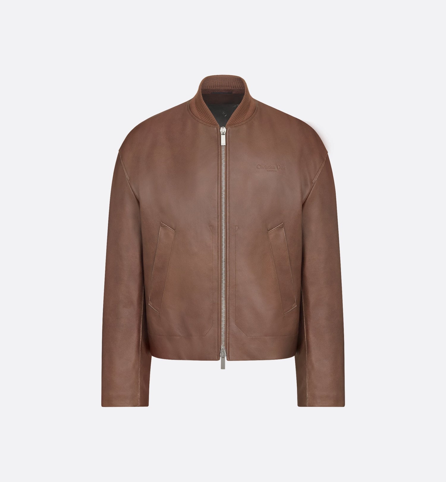 Cd Couture Bomber Jacket Brown Calfskin