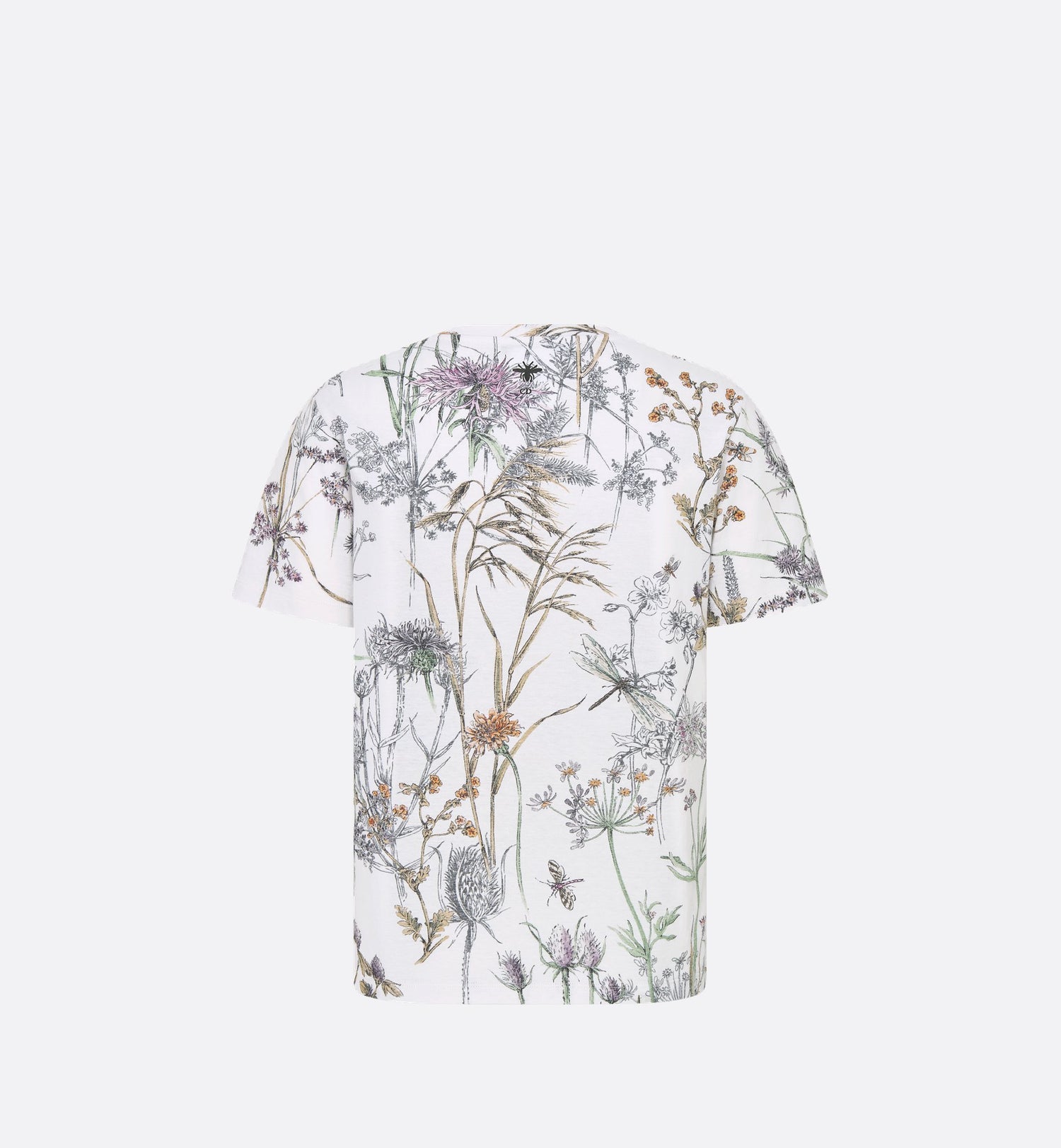 T Shirt White Cotton And Linen Jersey With Multicolor Dior Herbarium Motif