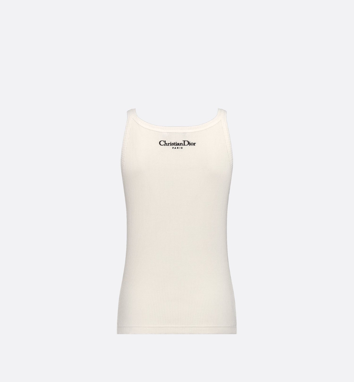 Dioriviera Tank Top Ecru Cotton Ribbed Jersey