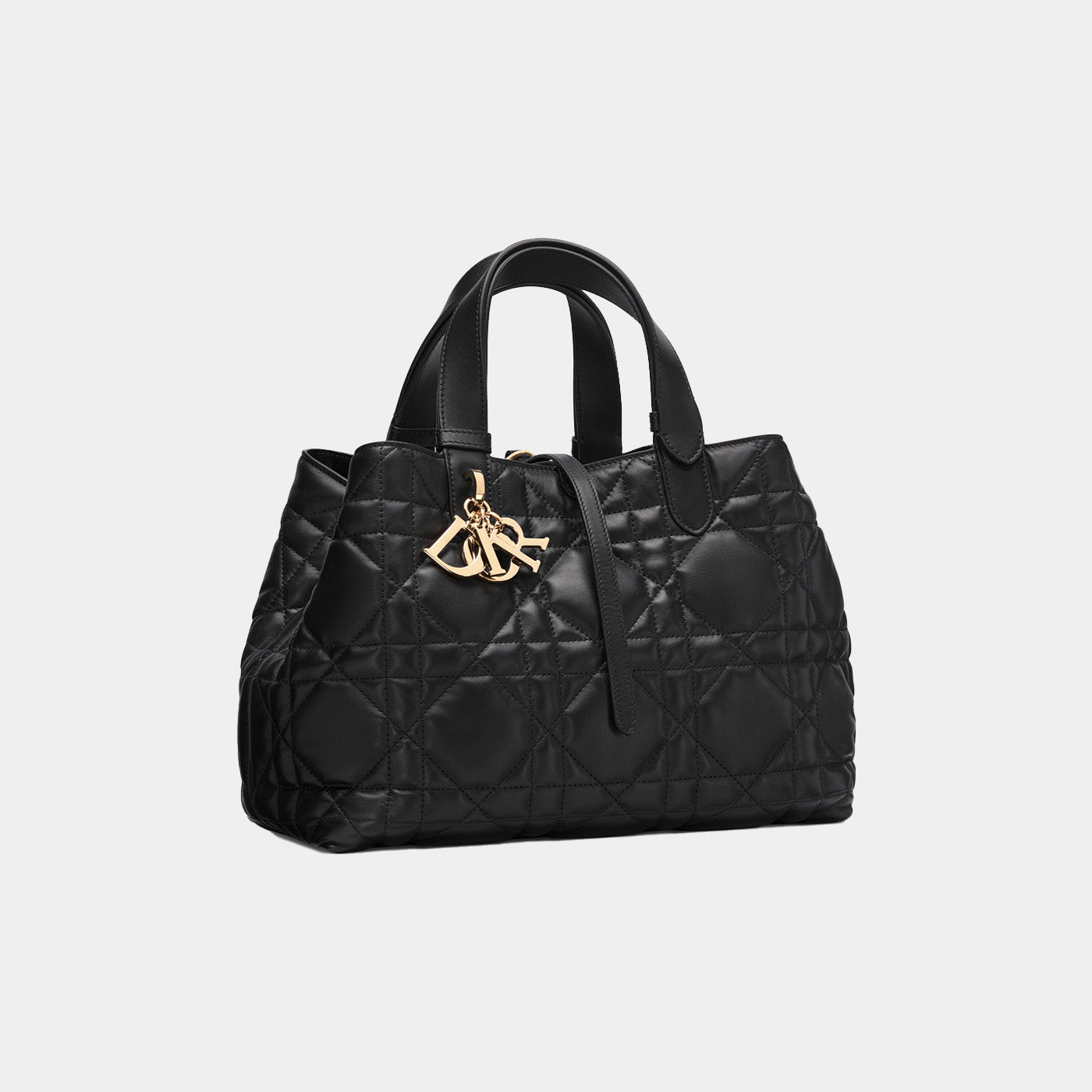 Medium Dior Toujours Bag Black Macrocannage Calfskin