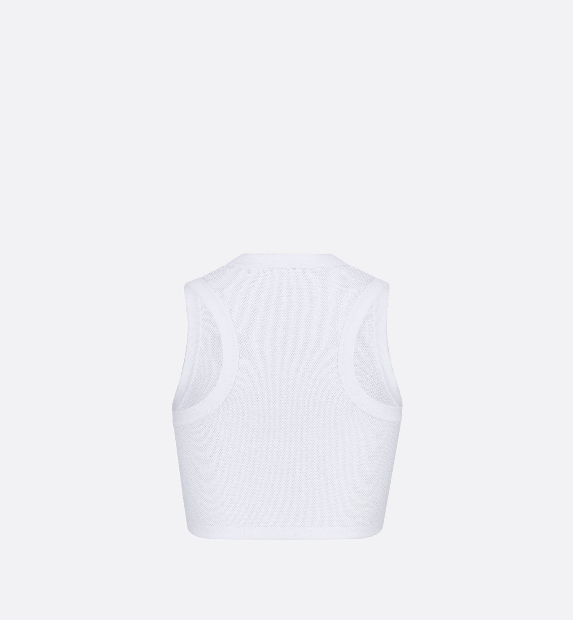 Dioriviera Cropped Tank Top White Technical Mesh