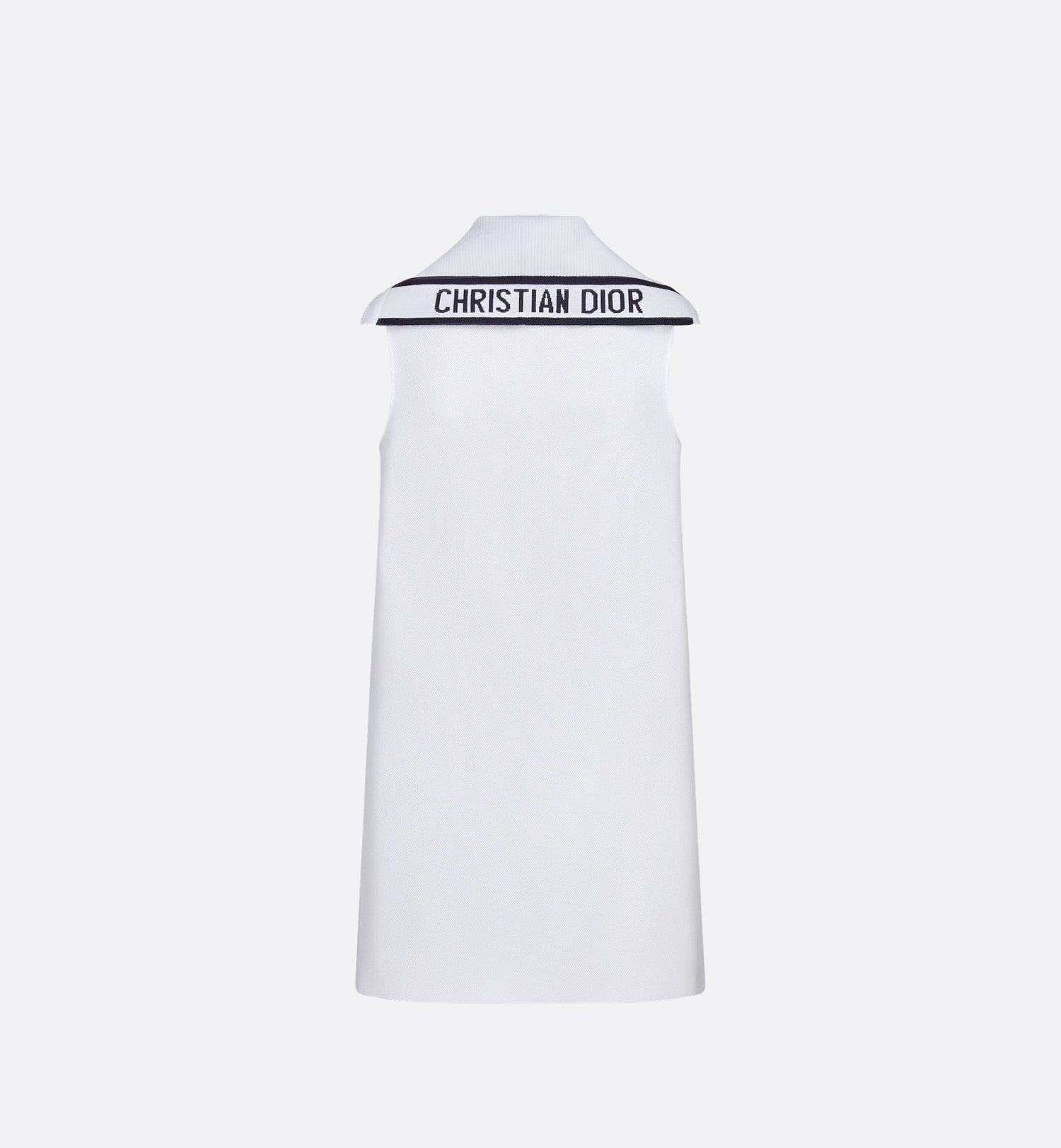 Dioriviera Straight Dress White Technical Knit