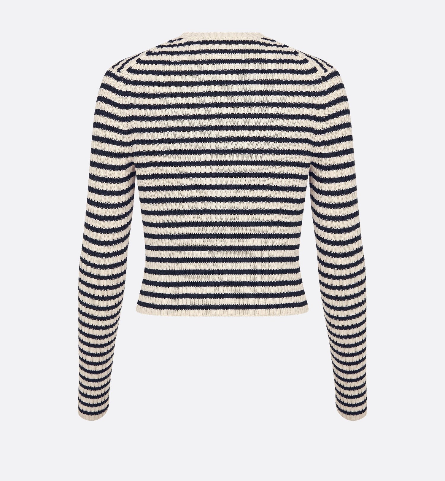 Dioriviera Twinset White And Navy Blue Cotton Ribbed Knit With Dior Marinière Motif