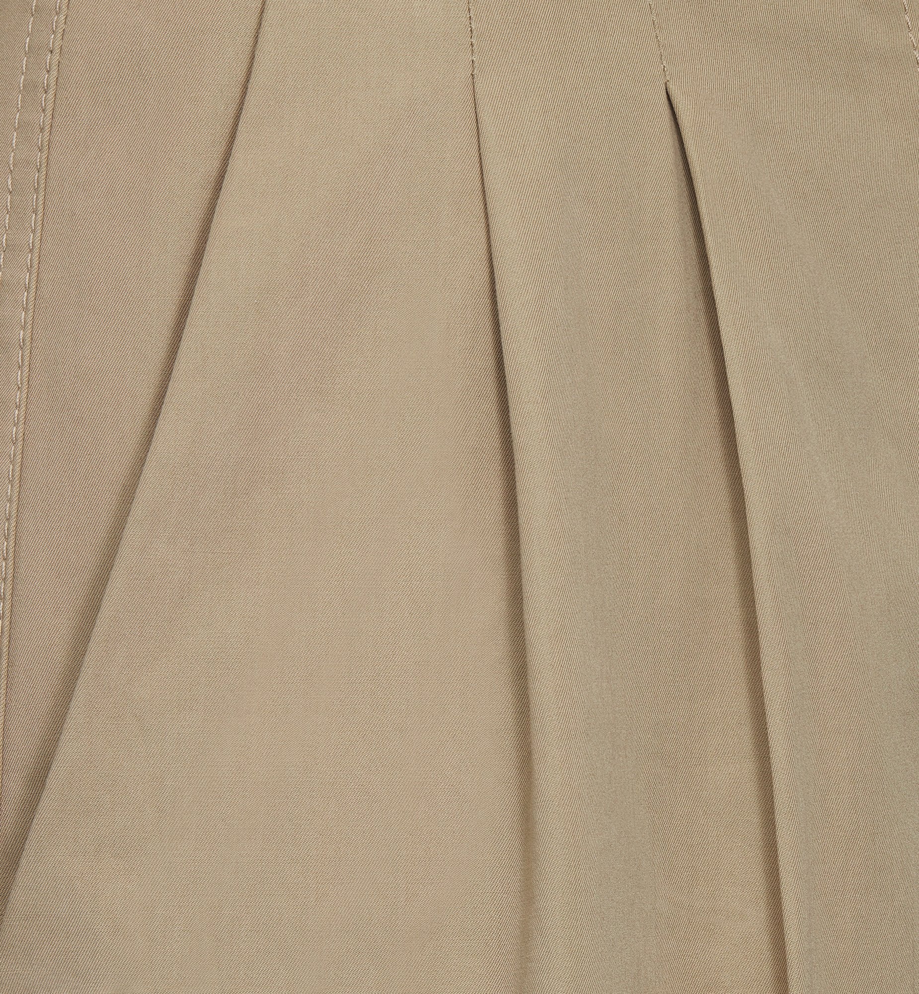 Wide-Leg Pants Beige Cotton Gabardine