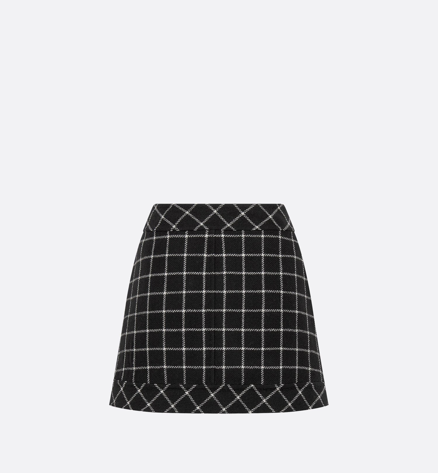 Wrap Miniskirt Black And White Double-Sided Check&