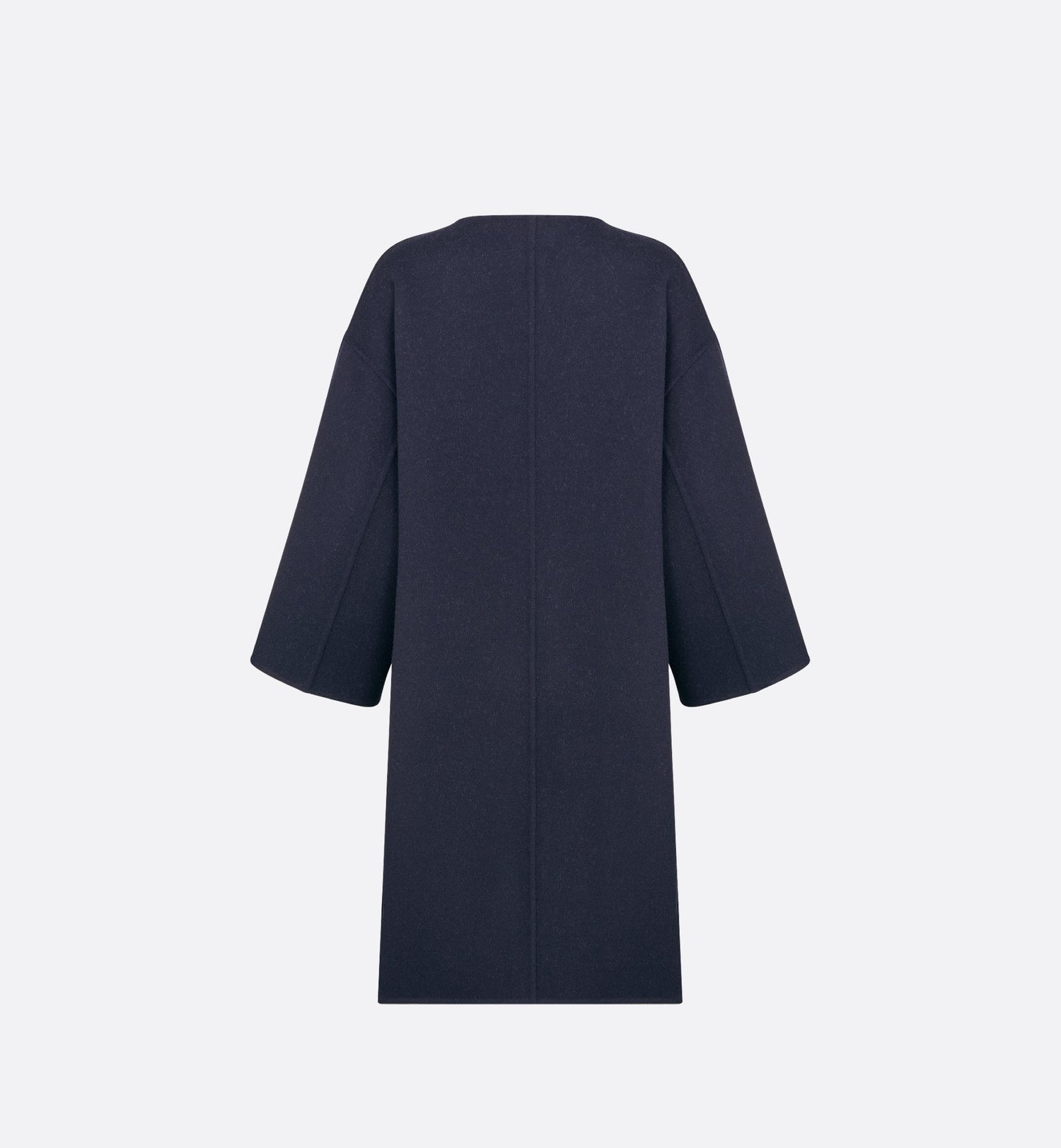 Coat With Belt Navy Blue Double Sided Virgin Wool And Silk With Miss Dior Allover Interior