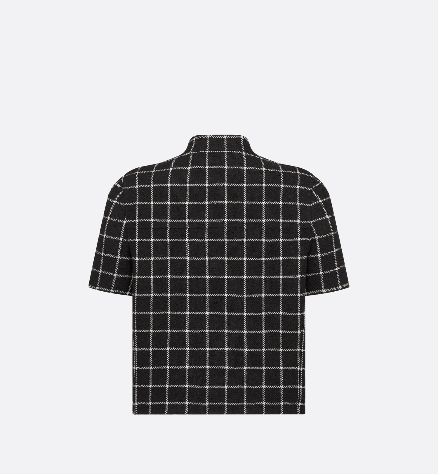 Short Sleeved Jacket Black And White Double Breasted Double-Sided Check&