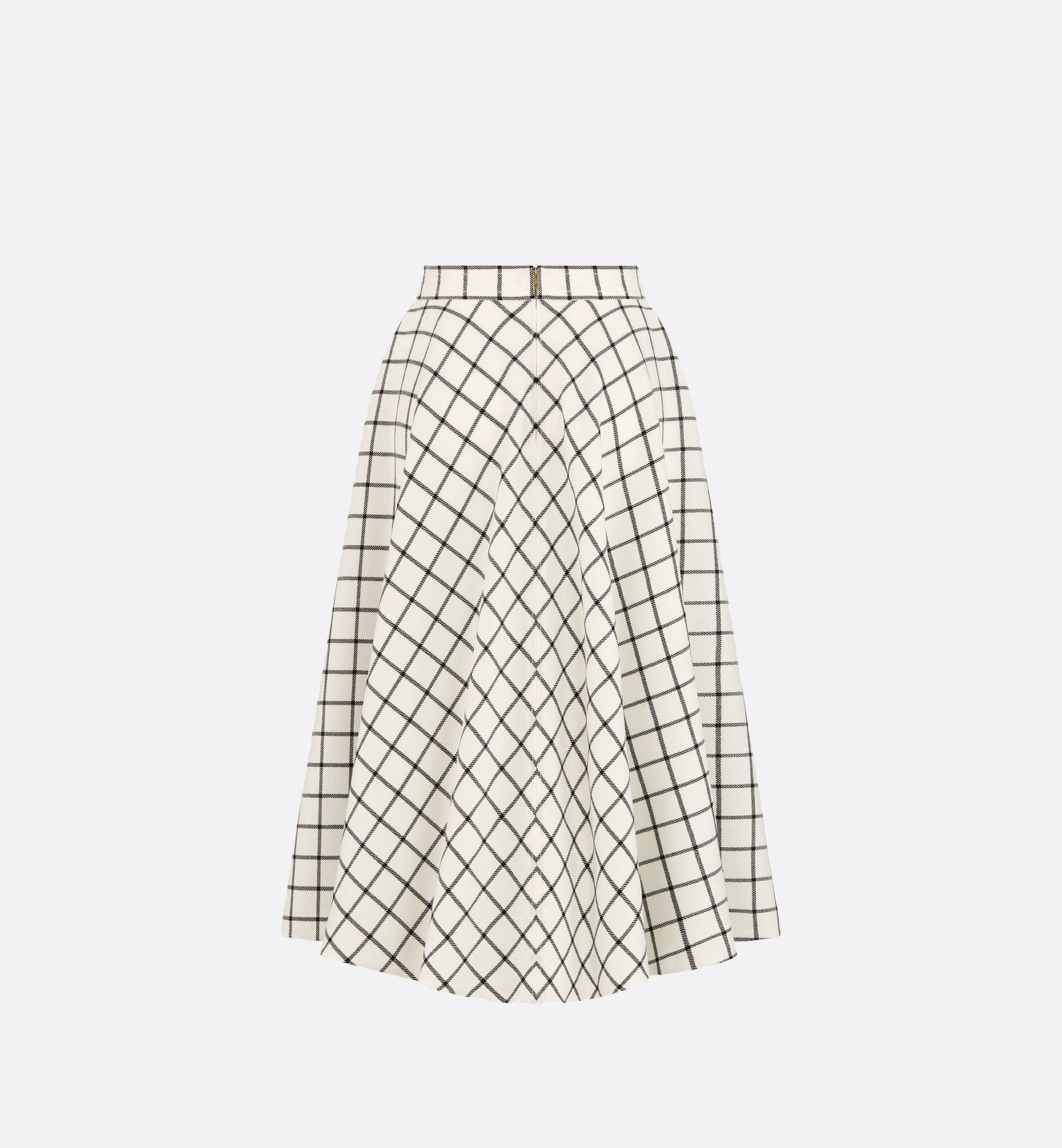 Flared Skirt White And Black Check&