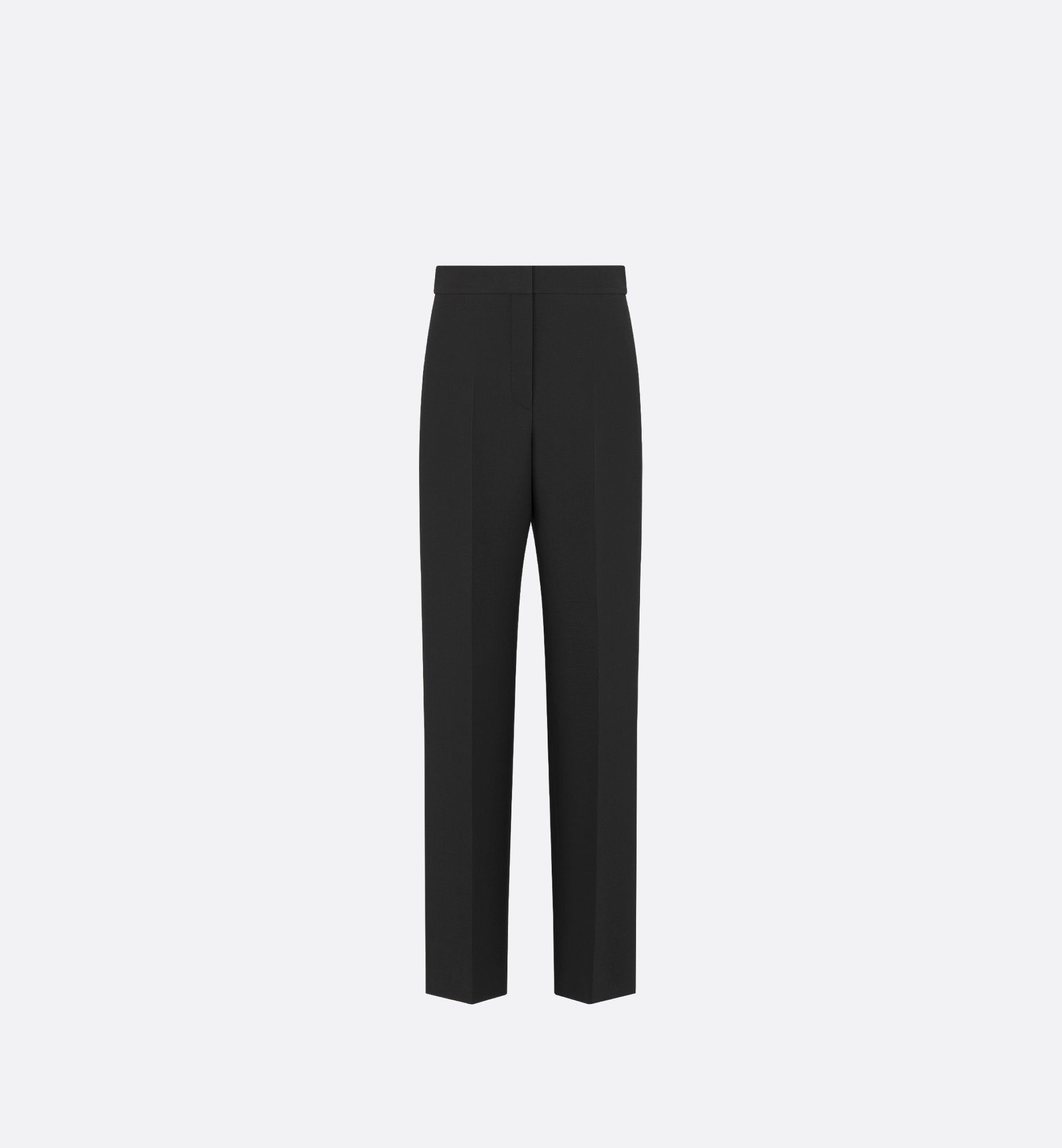 Regular-Fit Pants Black Wool And Silk