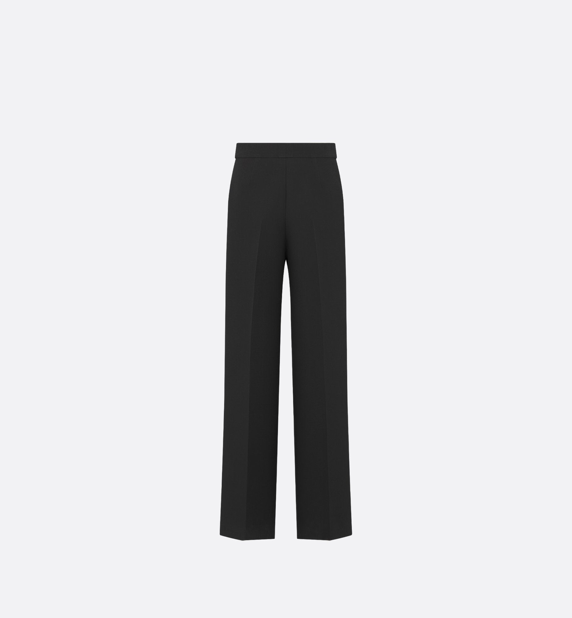 Regular Fit Pants Black Wool And Silk