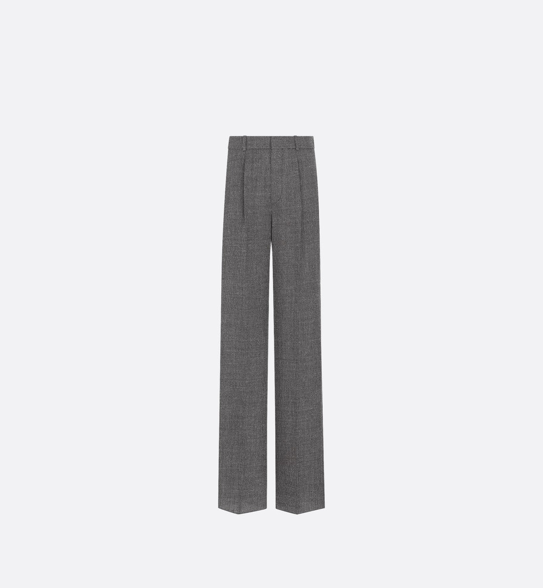 Wide-Leg Pants Gray End-On-End Virgin Wool