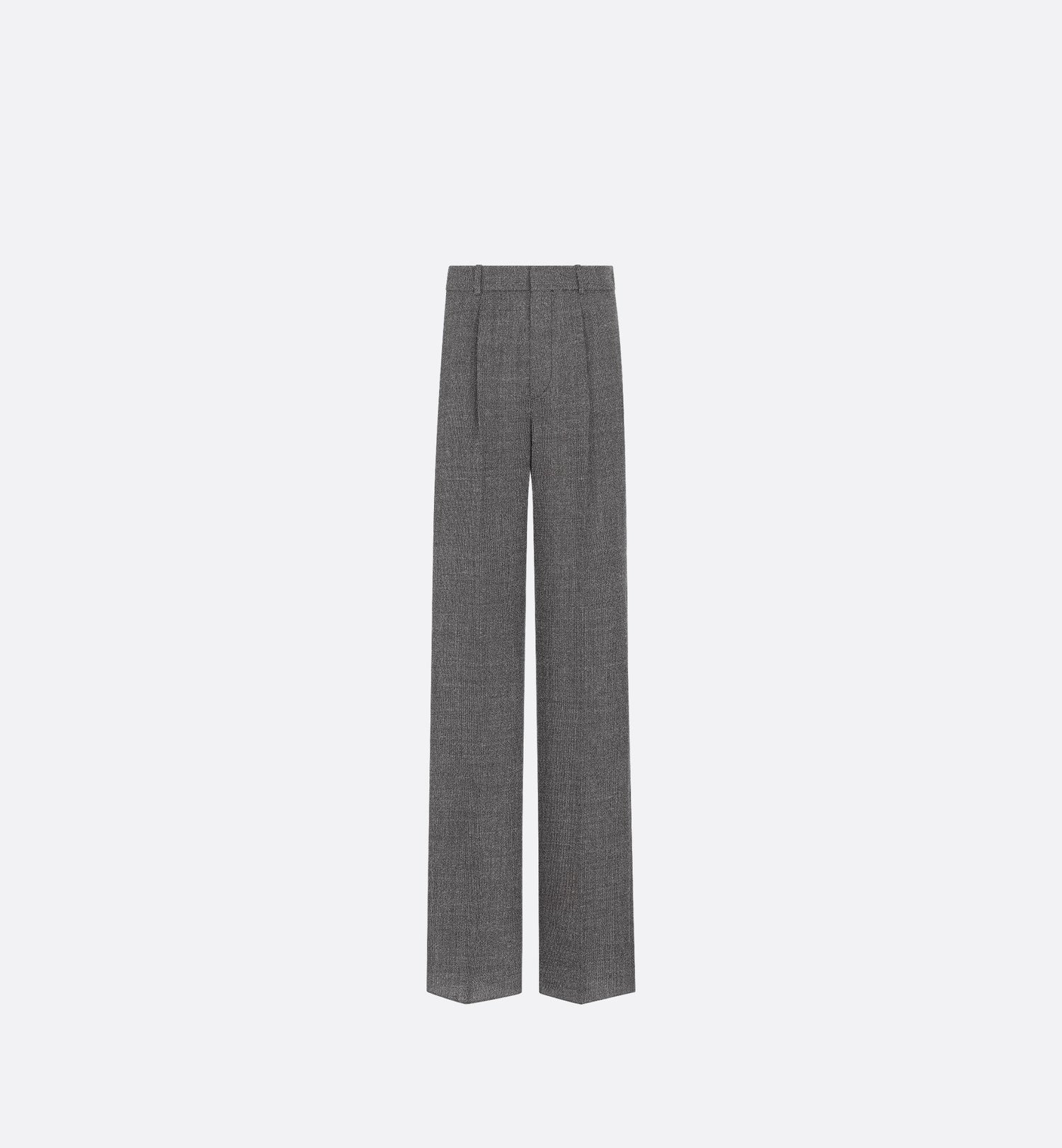 Wide Leg Pants Gray End On End Virgin Wool