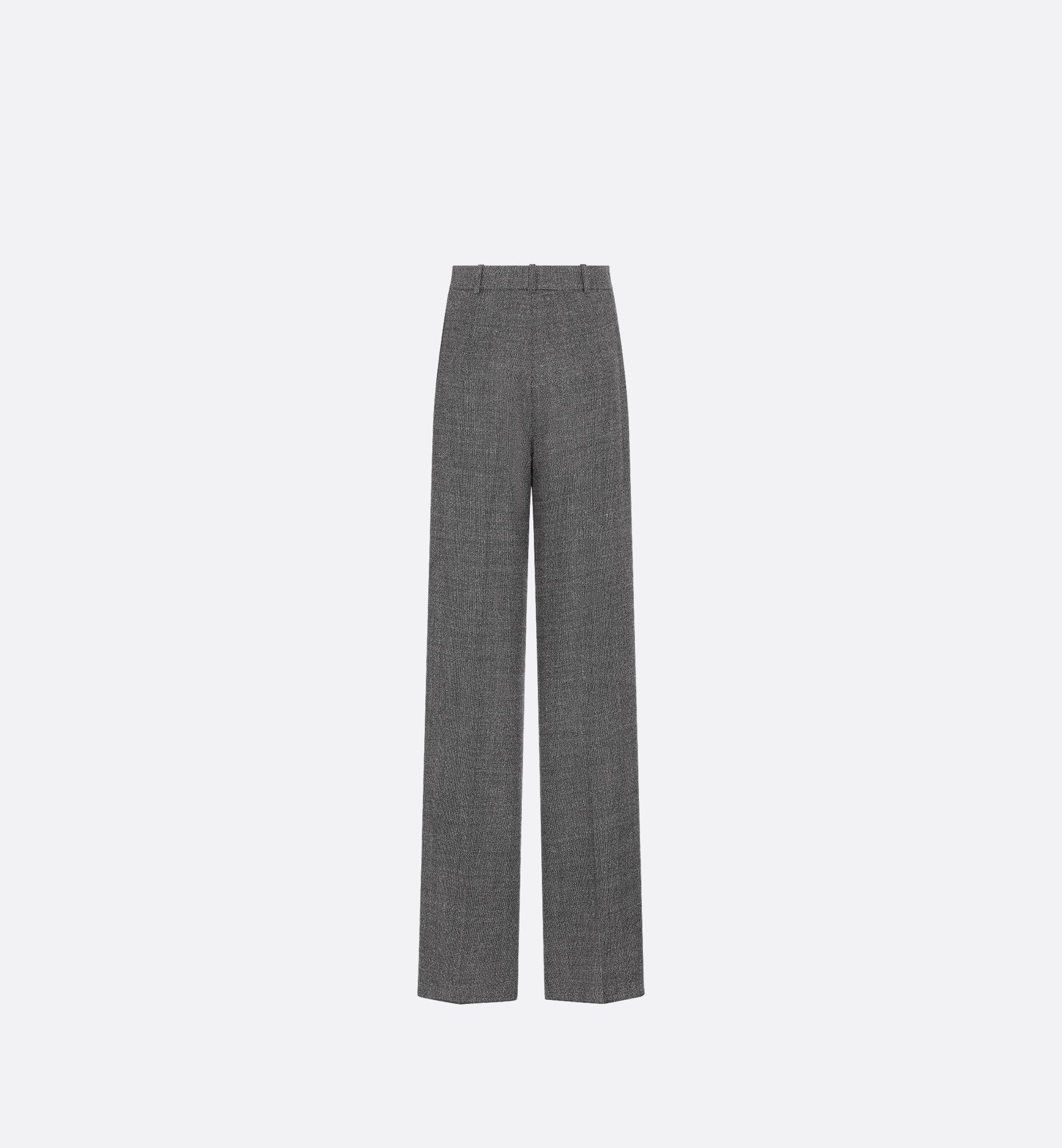 Wide-Leg Pants Gray End-On-End Virgin Wool