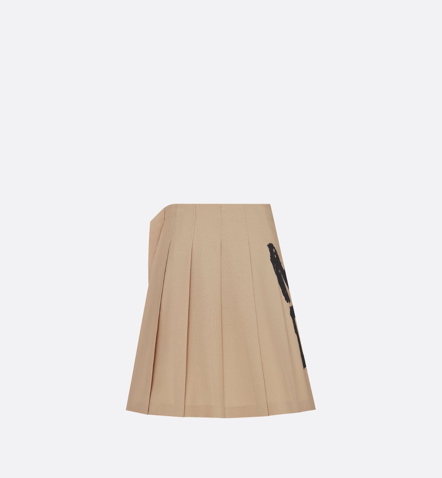 Wrap Skirt With Integrated Shorts Beige Virgin Wool And Mohair With Black Miss Dior Graffiti Motif