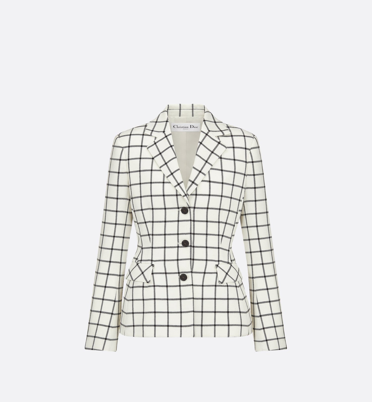 Fitted Jacket White And Black Double-Sided Check&