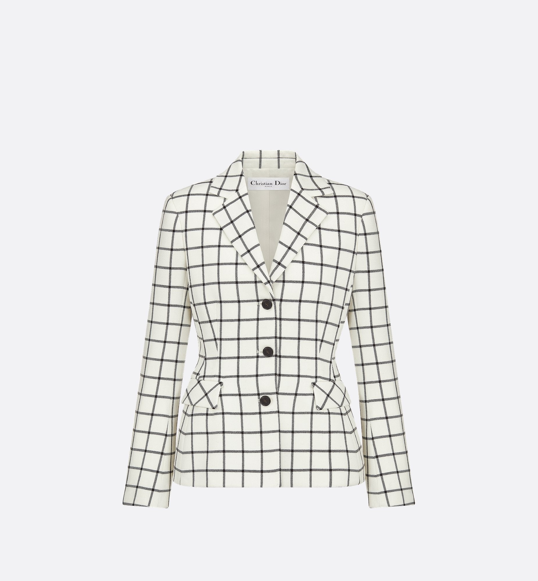 Fitted Jacket White And Black Double-Sided Check&