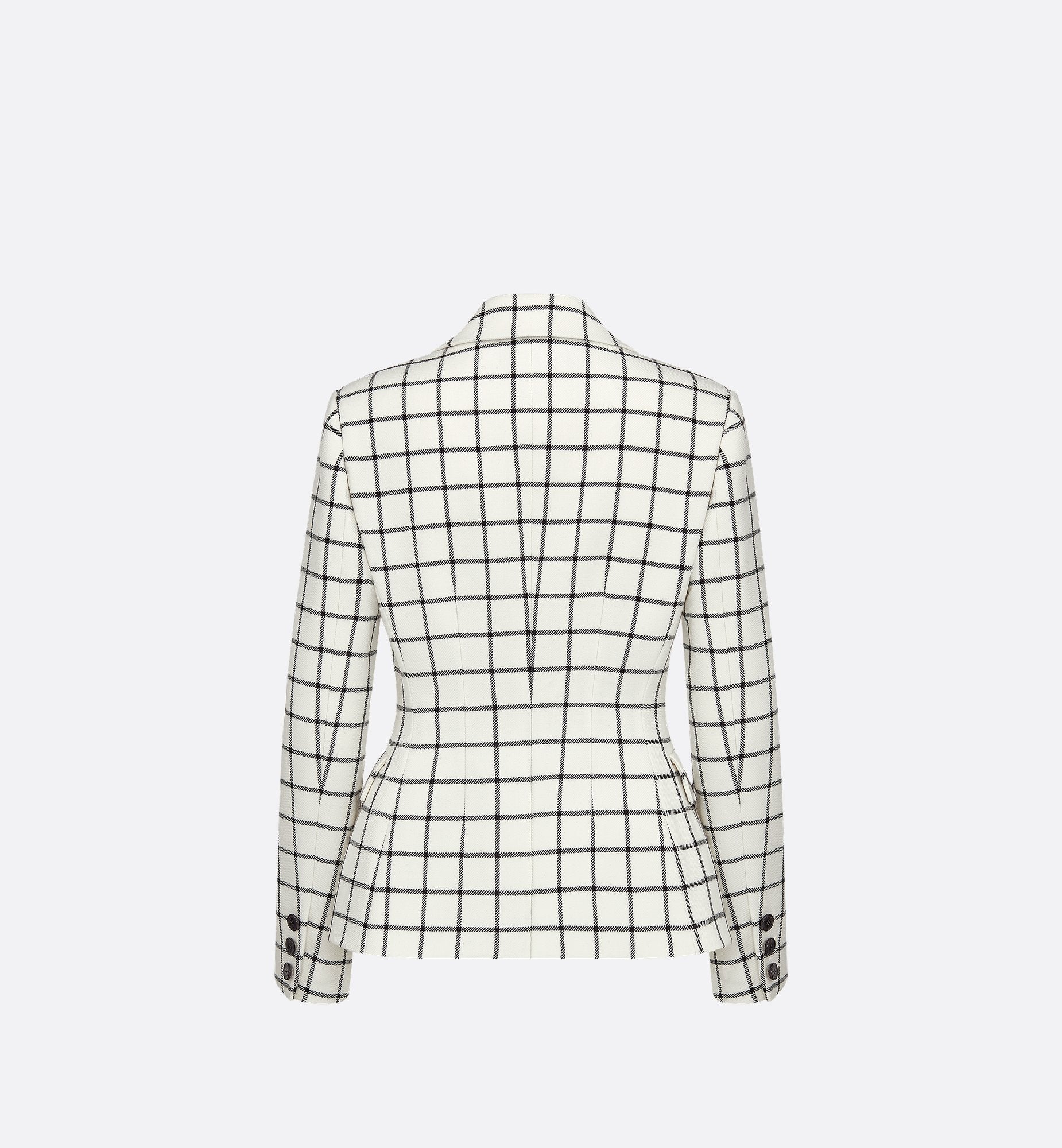 Fitted Jacket White And Black Double-Sided Check&