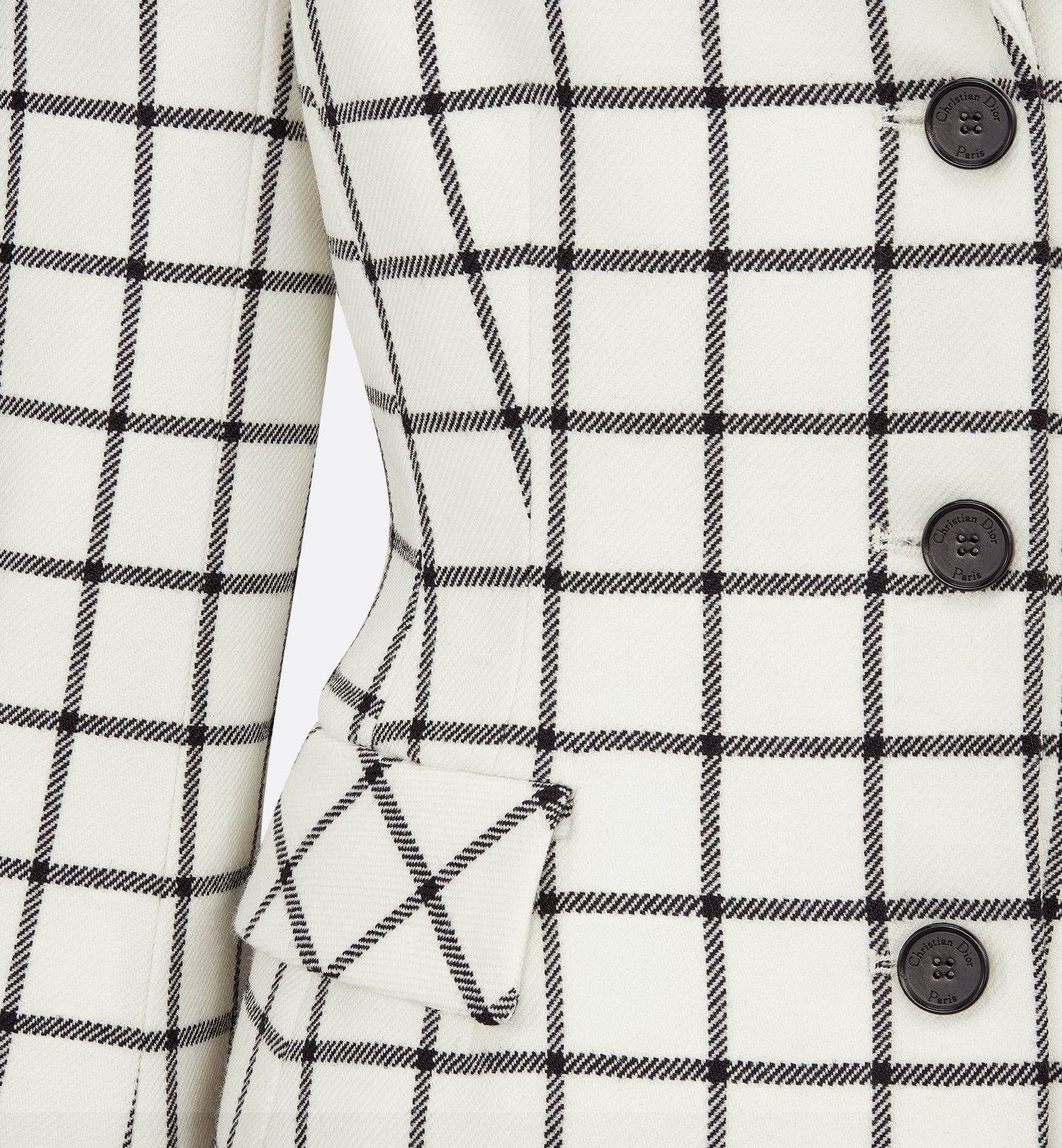 Fitted Jacket White And Black Double-Sided Check&