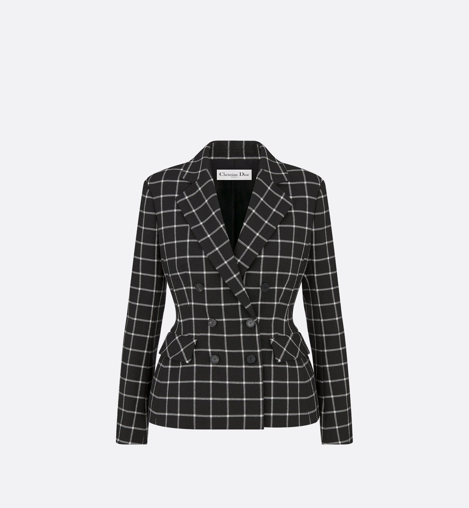 Fitted Jacket Black And White Check&