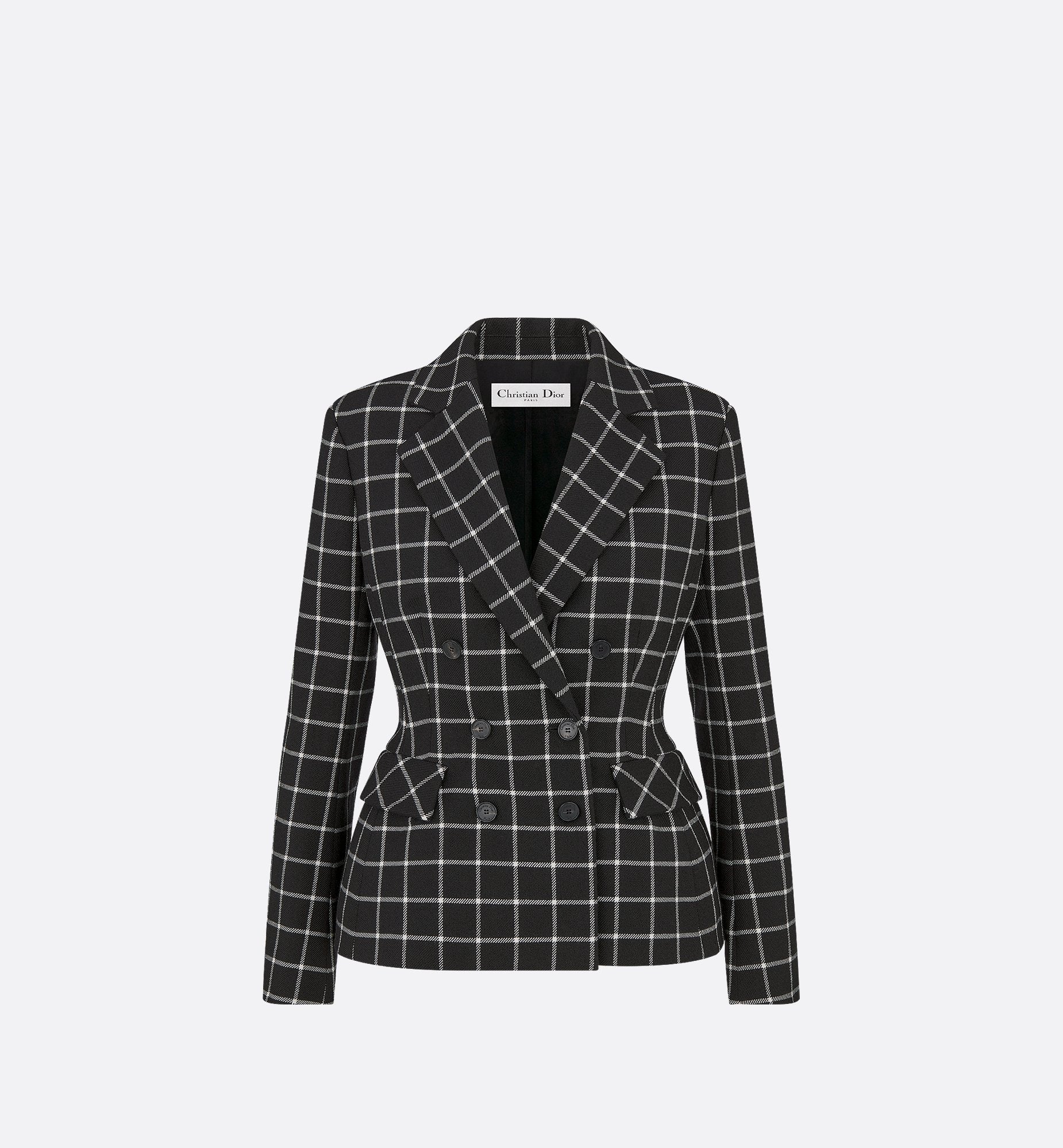 Fitted Jacket Black And White Check&