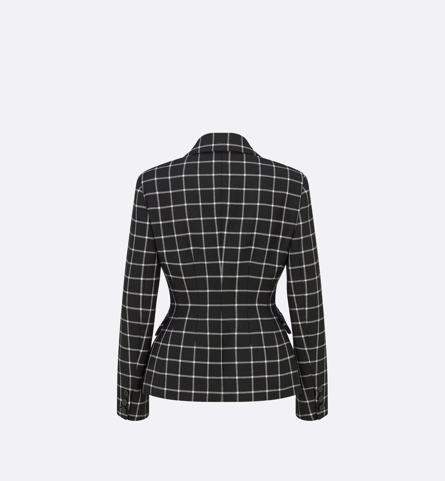 Fitted Jacket Black And White Check&