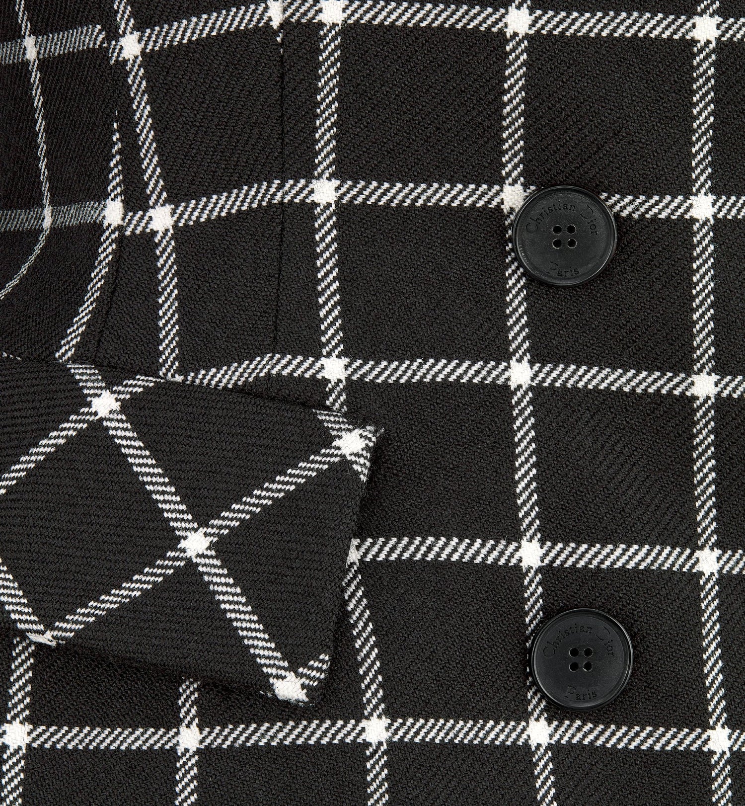 Fitted Jacket Black And White Check&