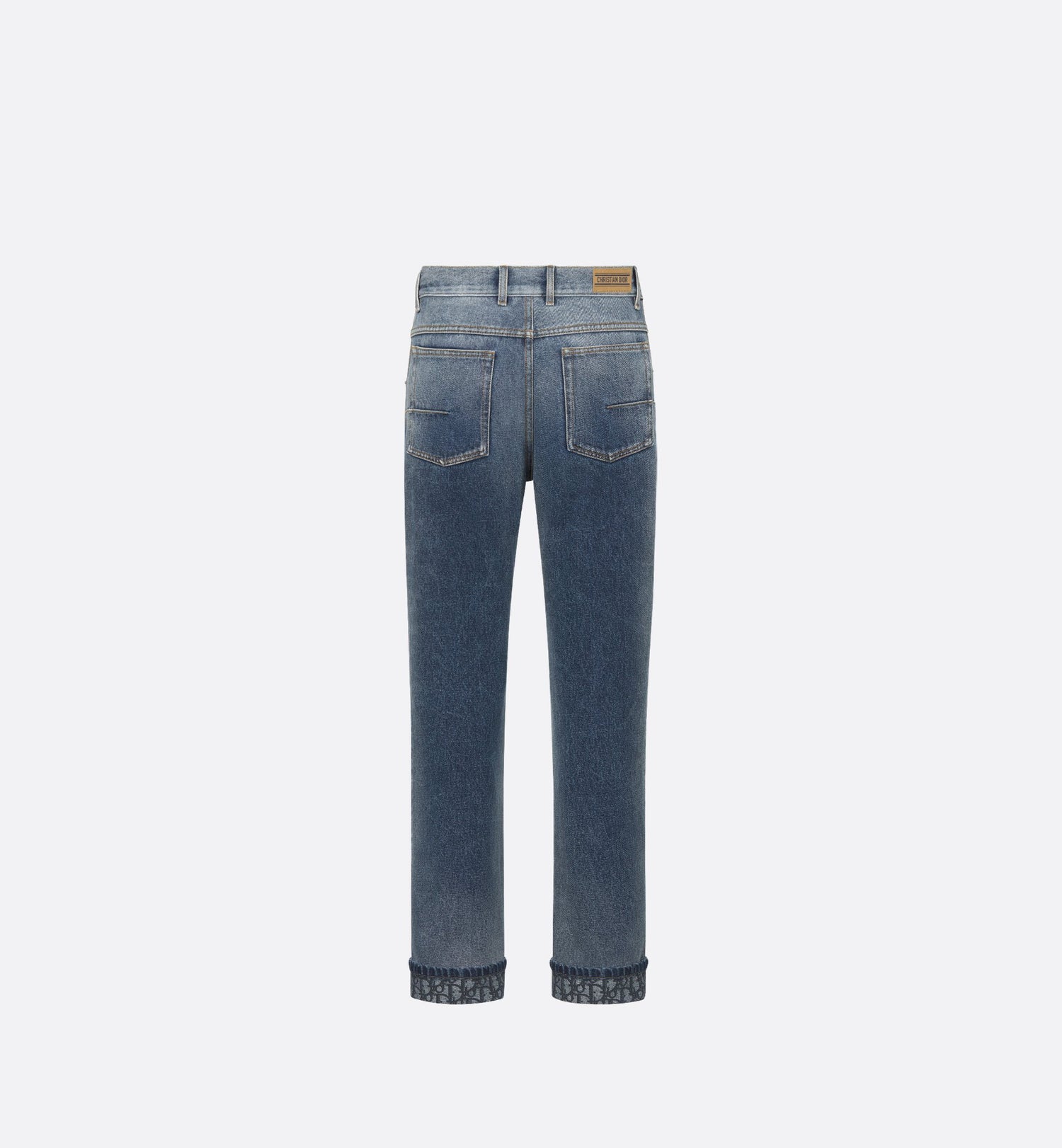 Regular-Fit Jeans Blue Stonewashed Cotton Denim With Dior Oblique Interior