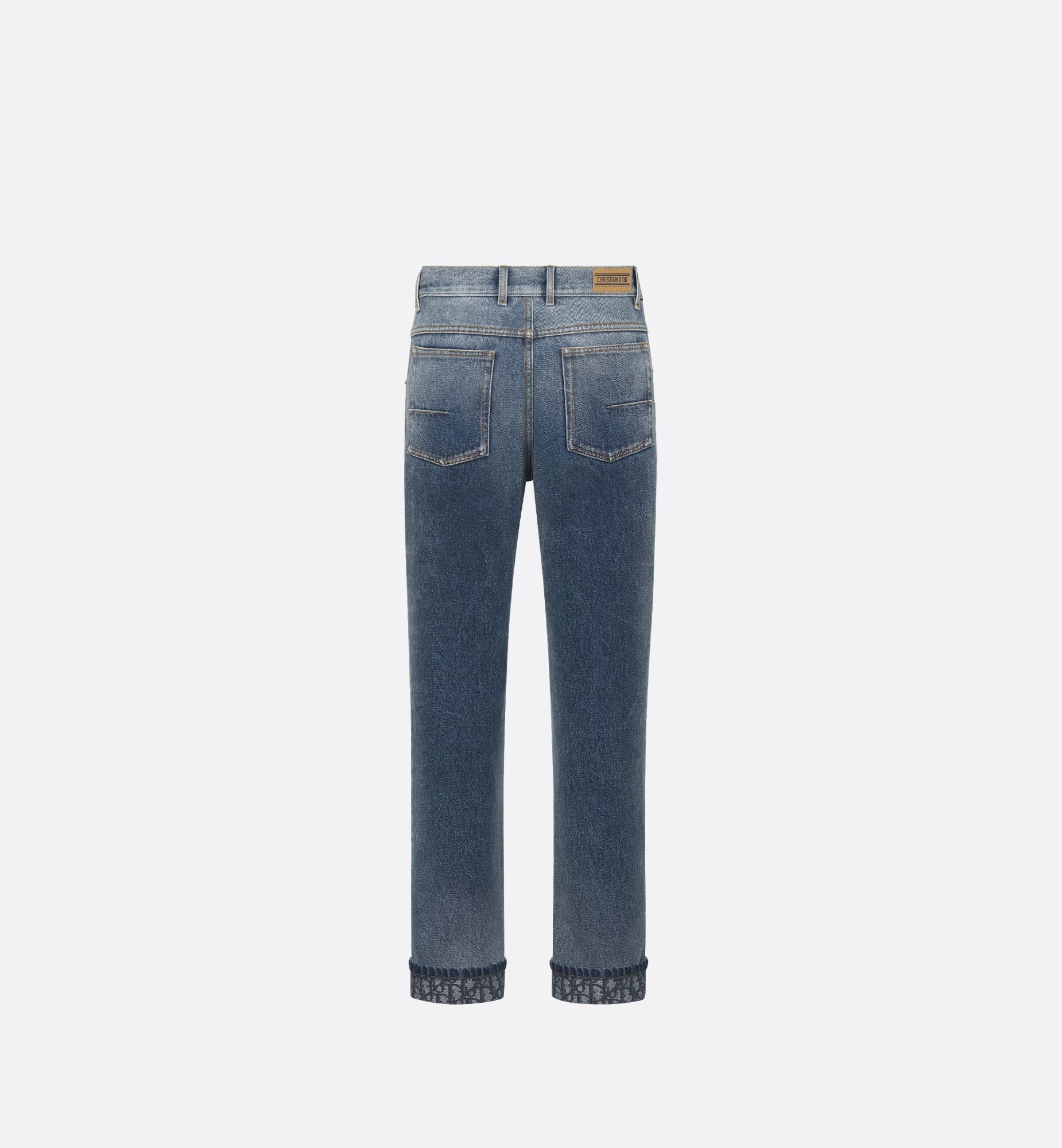 Regular-Fit Jeans Blue Stonewashed Cotton Denim With Dior Oblique Interior