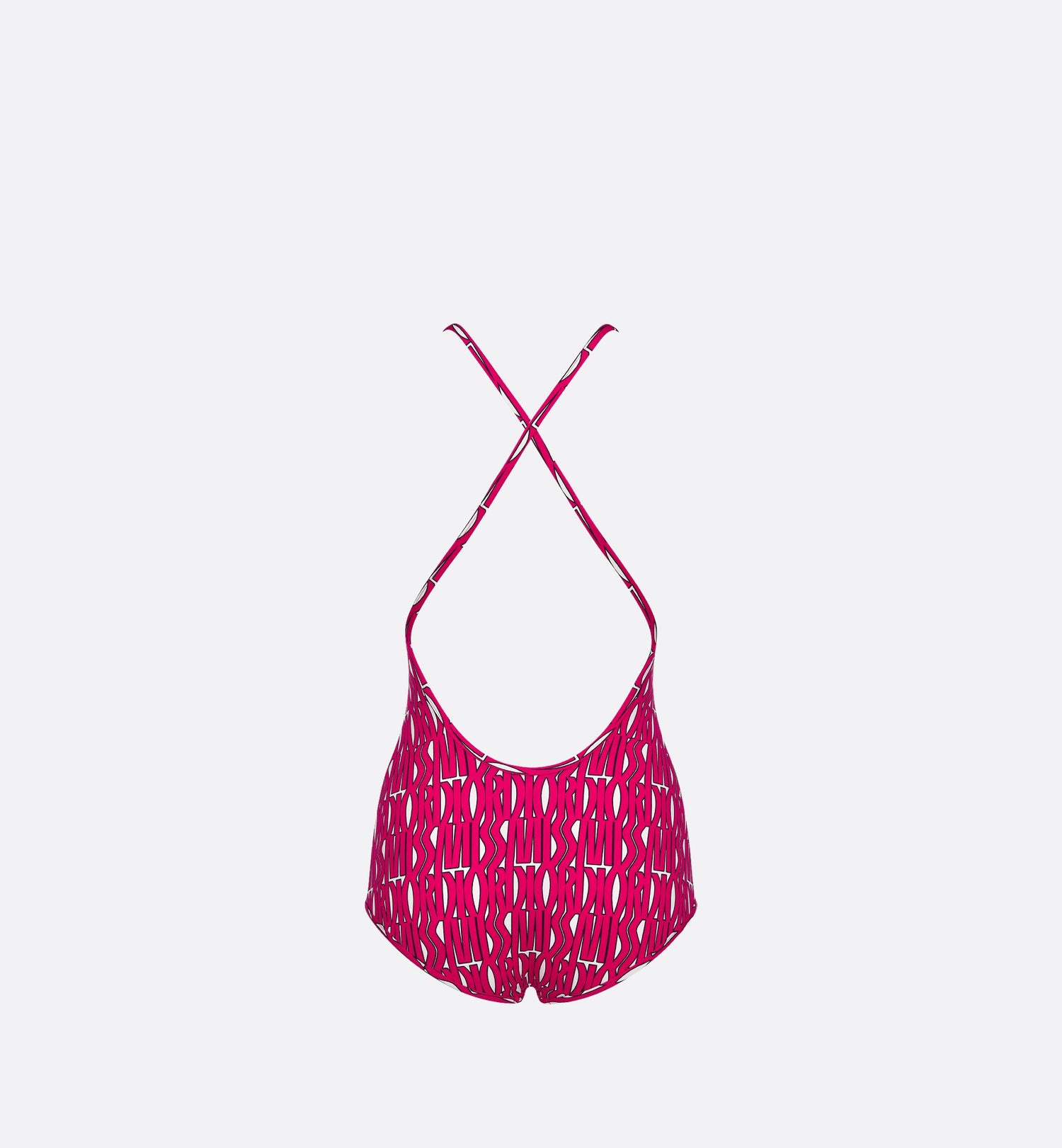 One Piece Swimsuit White Technical Fabric With Fuchsia Miss Dior Allover Motif