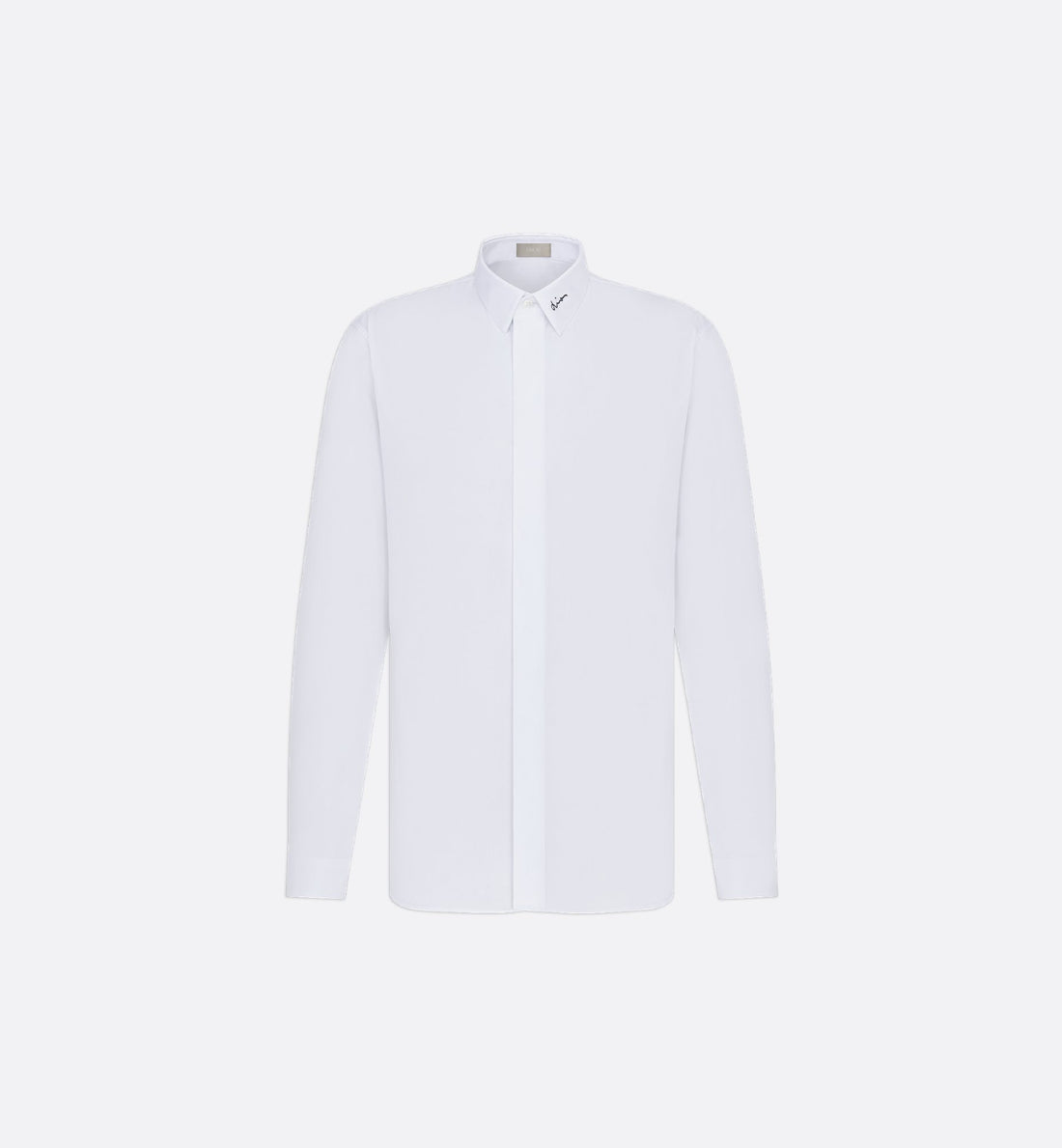 Shirt With Dior Embroidery White Cotton Poplin