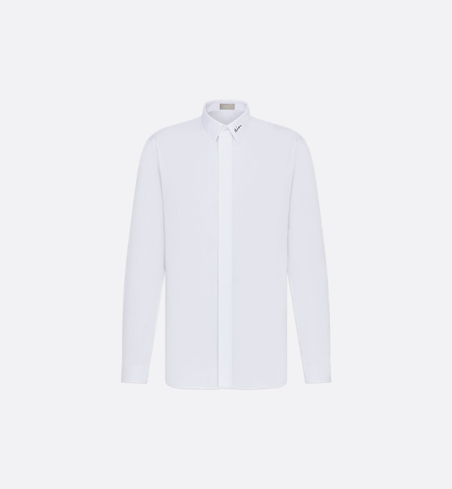 Shirt With Dior Embroidery White Cotton Poplin