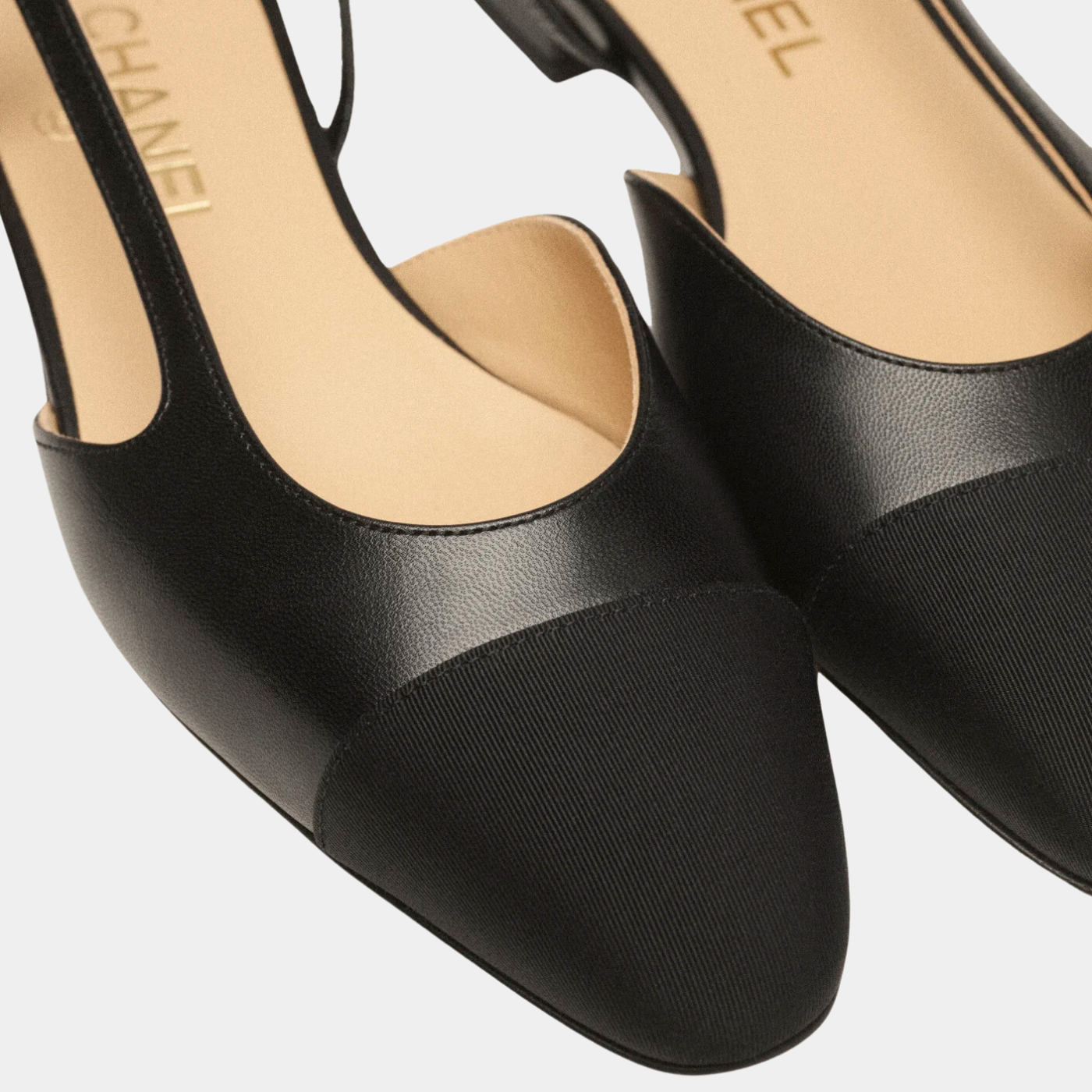 Low Slingback Goatskin And Grosgrain Black