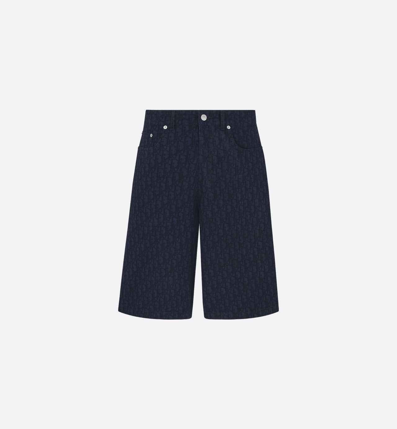 Oblique Bermuda Shorts Blue Cotton Denim