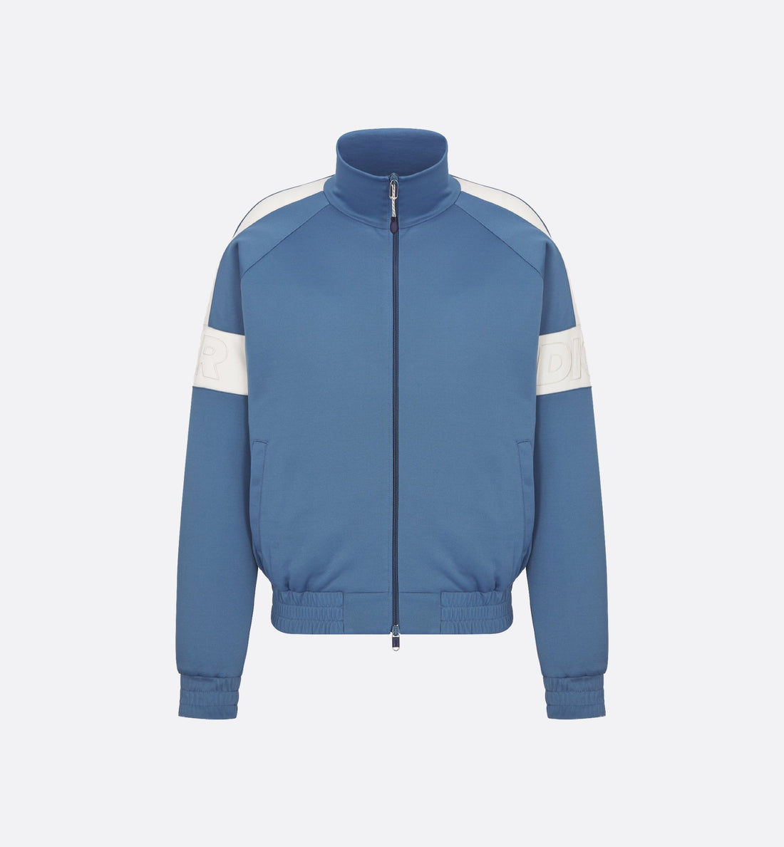 Dior And Parley Zipped Track Jacket Blue And White Parley Ocean Plastic Cotton-Blend Jersey