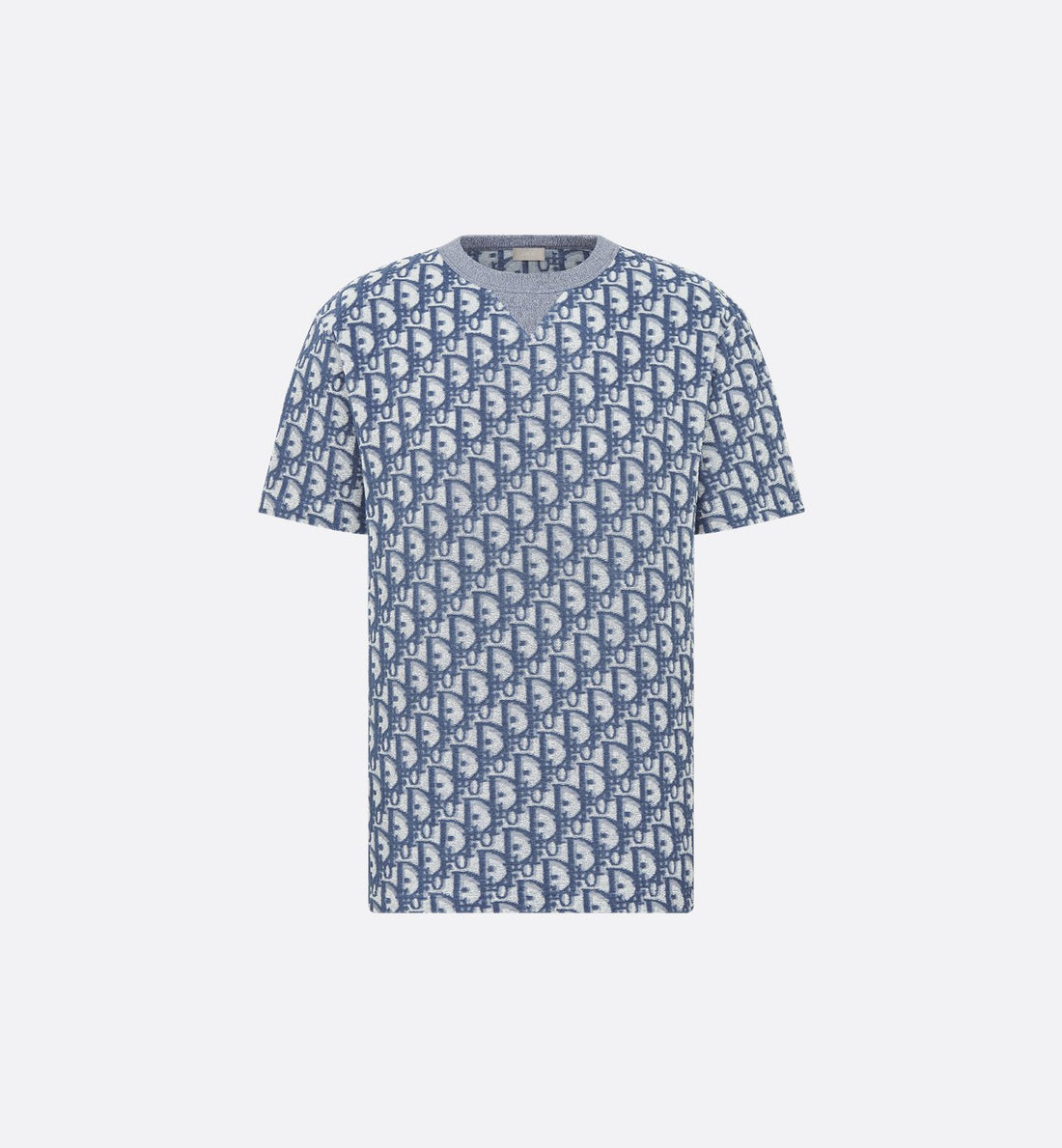 Oblique Relaxed-Fit T-Shirt Blue And White Terry Cotton Jersey