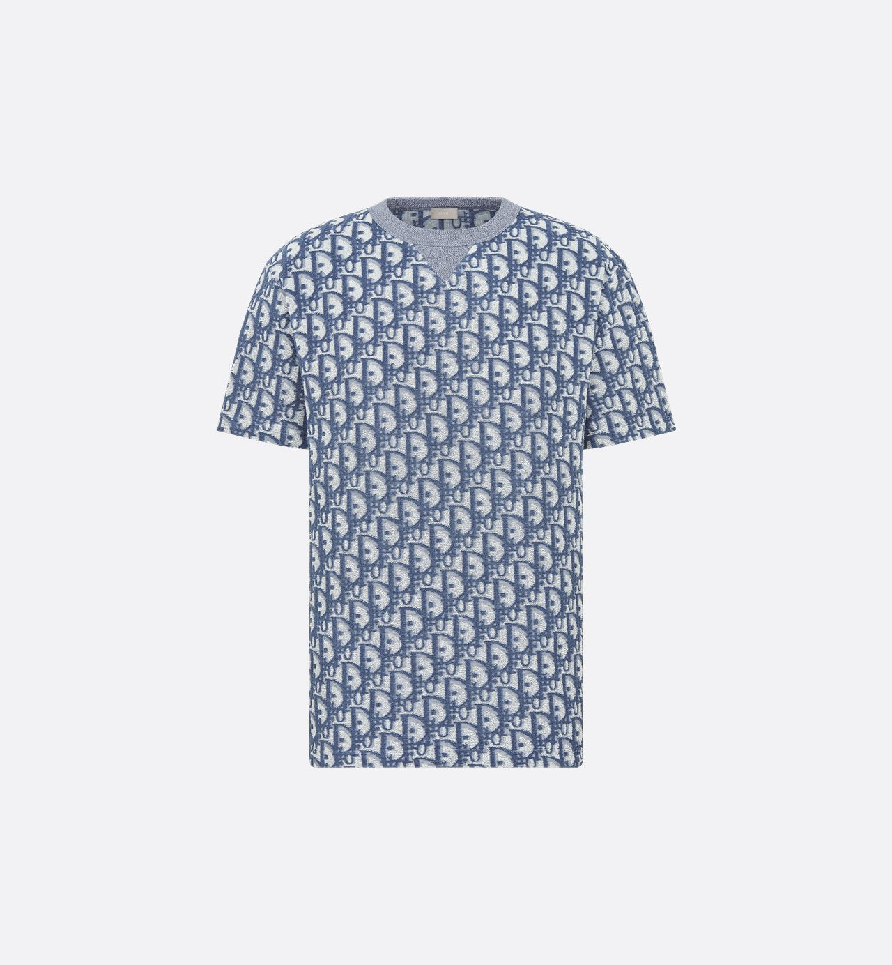 Oblique Relaxed-Fit T-Shirt Blue And White Terry Cotton Jersey