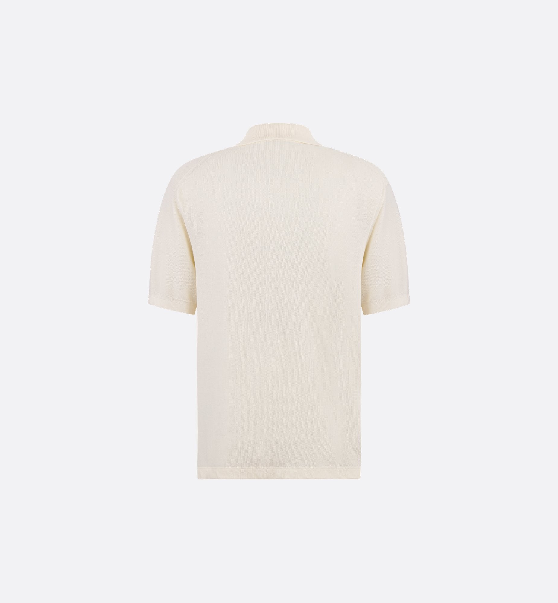 Cd Diamond Polo Shirt White Cotton Pique And Silk