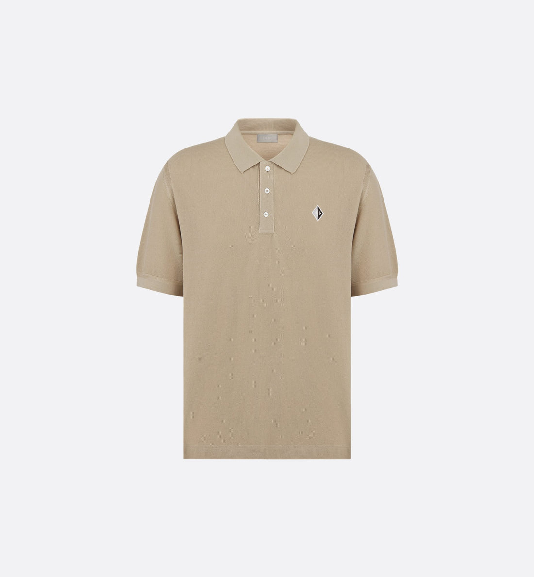 Cd Diamond Polo Shirt Beige Cotton And Silk Pique