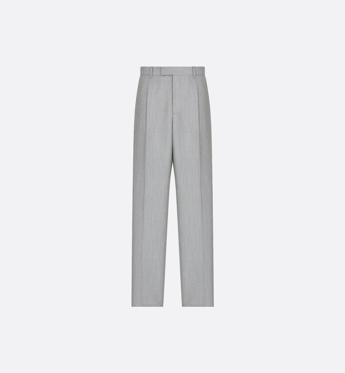 Tailored Loose-Fit Pants Gray Wool And Mohair With Stripes