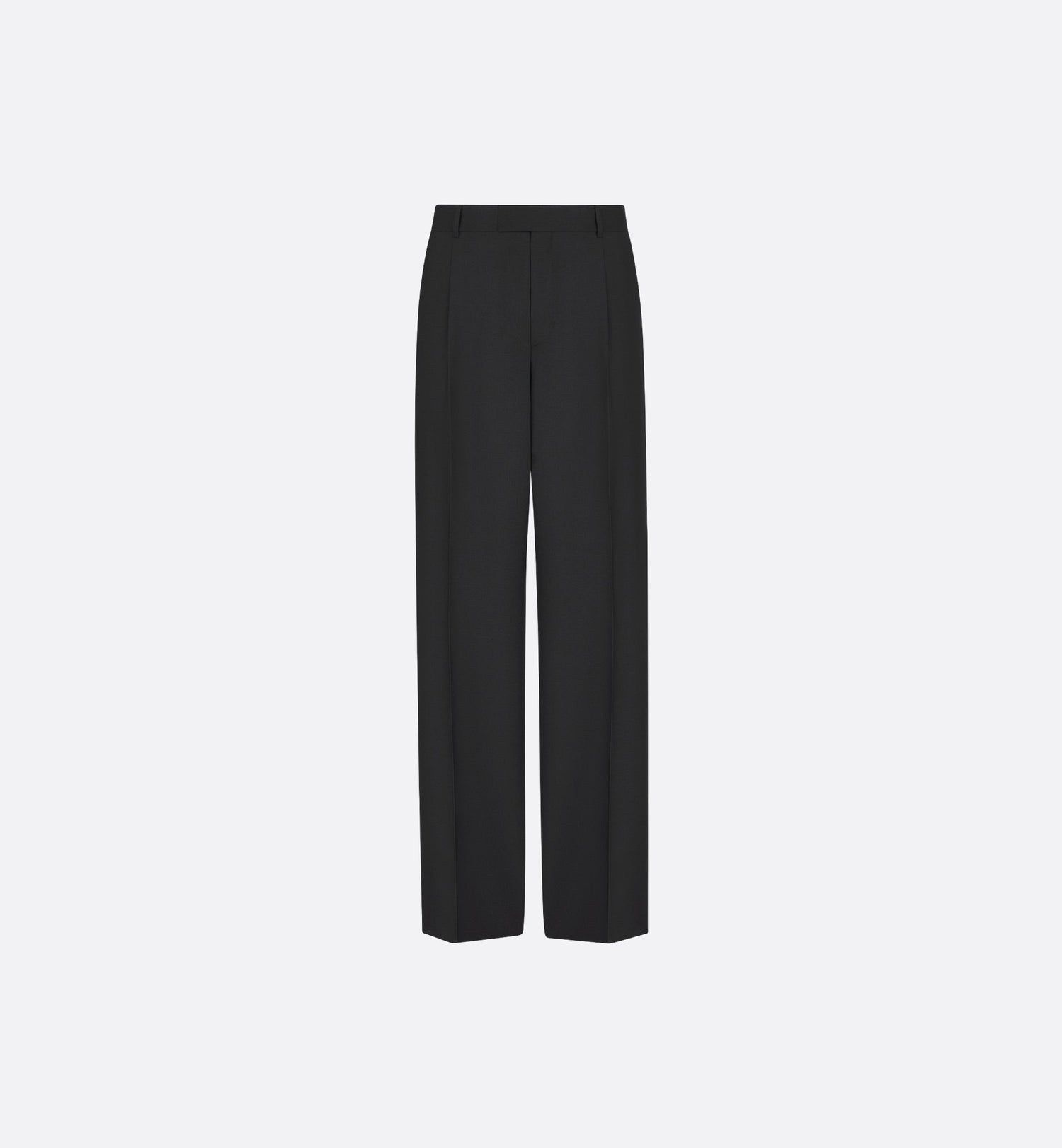 Tailored Wide-Leg Pants Black Virgin Wool And Mohair Barathea