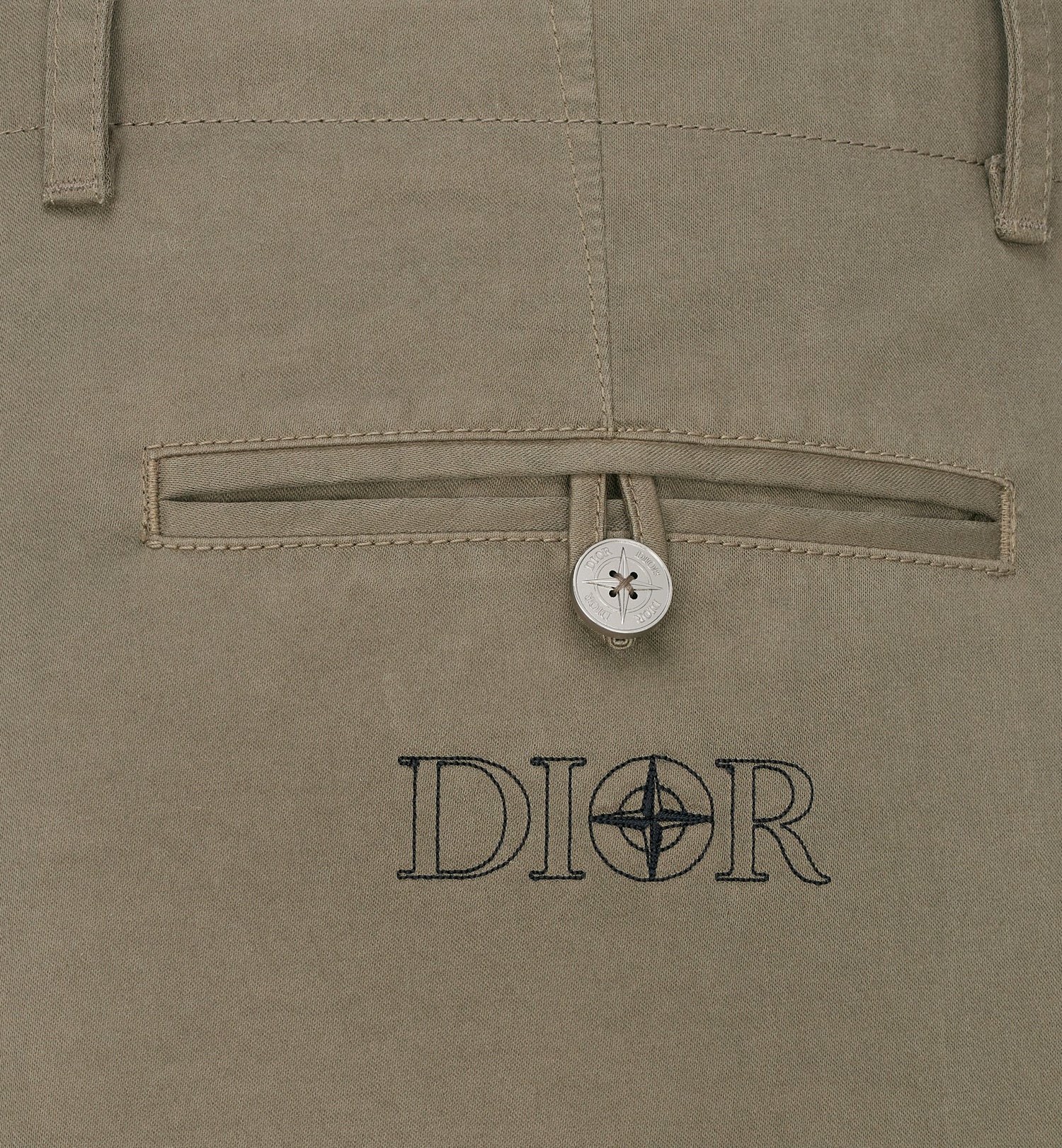 Dior And Stone Island Loose-Fit Pants Light Brown Cotton-Blend Satin