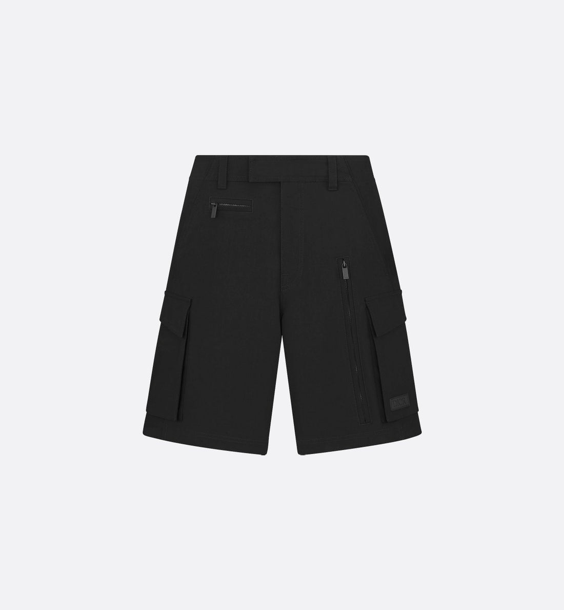 Cargo Bermuda Shorts Black Emerized Cotton Blend