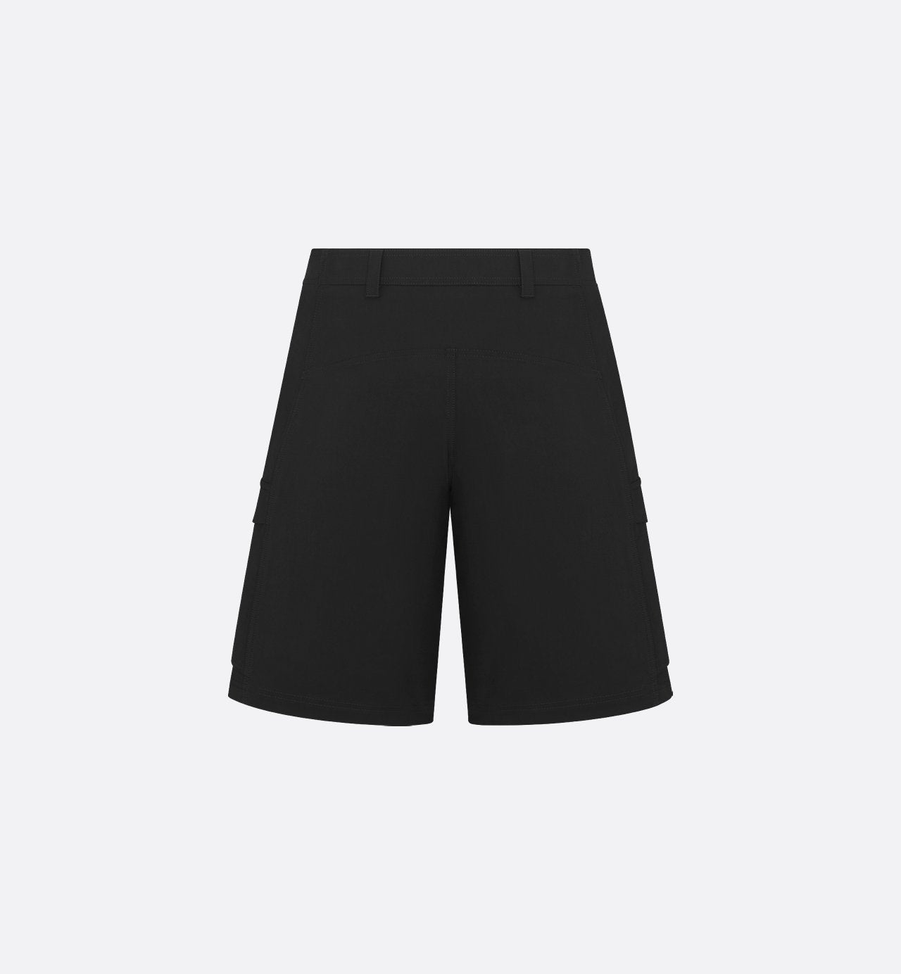 Cargo Bermuda Shorts Black Emerized Cotton Blend