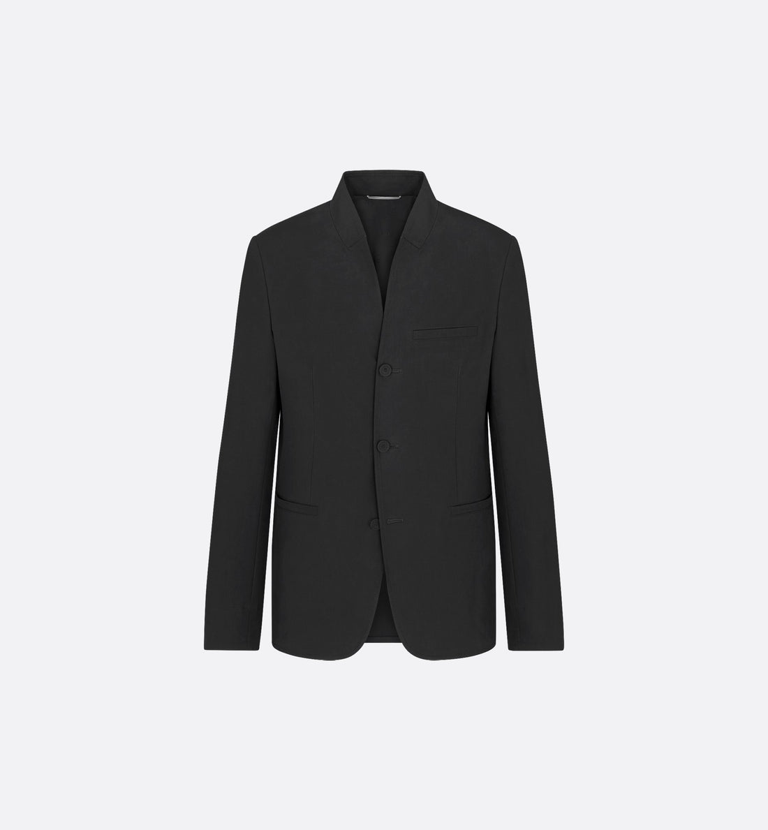 Officer Collar Jacket Black Emerized Cotton Blend